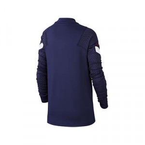 Sudadera Nike Francia niño entreno 2020 2021 Strike - Sudadera infantil de entrenamiento Nike selección francesa 2020 2021 - azul marino - trasera