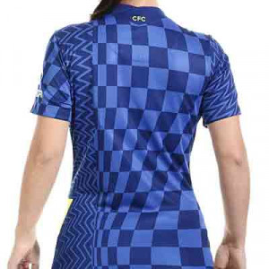 Camiseta Nike Chelsea 2021 2022 mujer Dri-Fit Stadium - Camiseta primera equipación para mujer Nike Chelsea FC 2021 2022 - azul - hover trasera