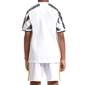 Equipación adidas Juventus niño 1-6 años 2020 2021 - Conjunto infantil primera equipación adidas Juventus 2020 2021 - blanca y negra - trasera
