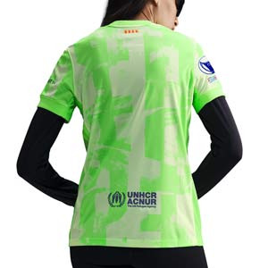 Camiseta Nike 3a Barcelona mujer Stadium 24 25 DF WUCL - Camiseta para mujer tercera equipación Nike del FC Barcelona para la Champions League Femenina 2024 2025 - verde flúor - hover