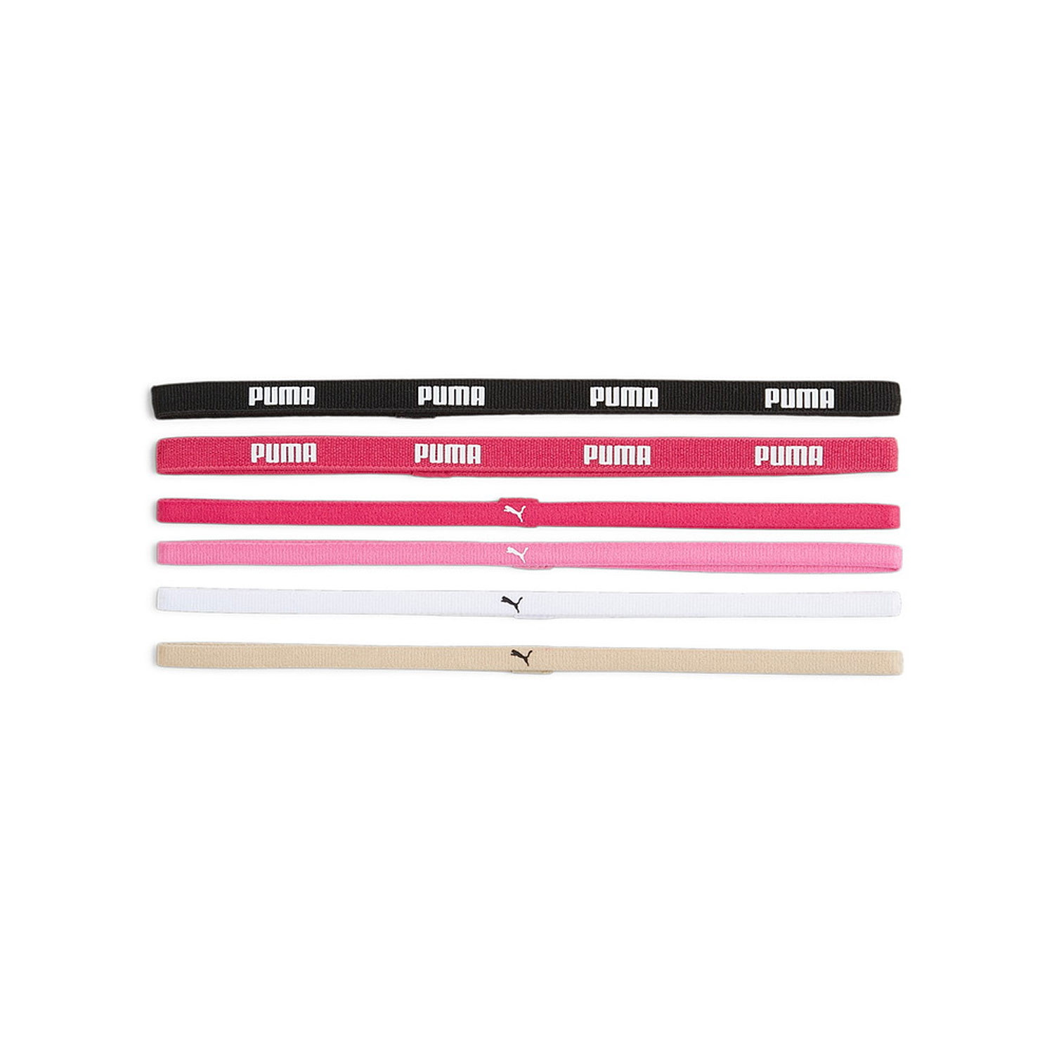 Pack cintas pelo Puma Sportbands 6 unidades rosas