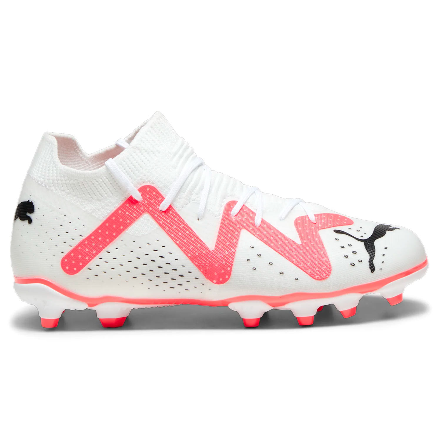 Botas futbol nino Puma Future Match FG AG Jr blanca roja