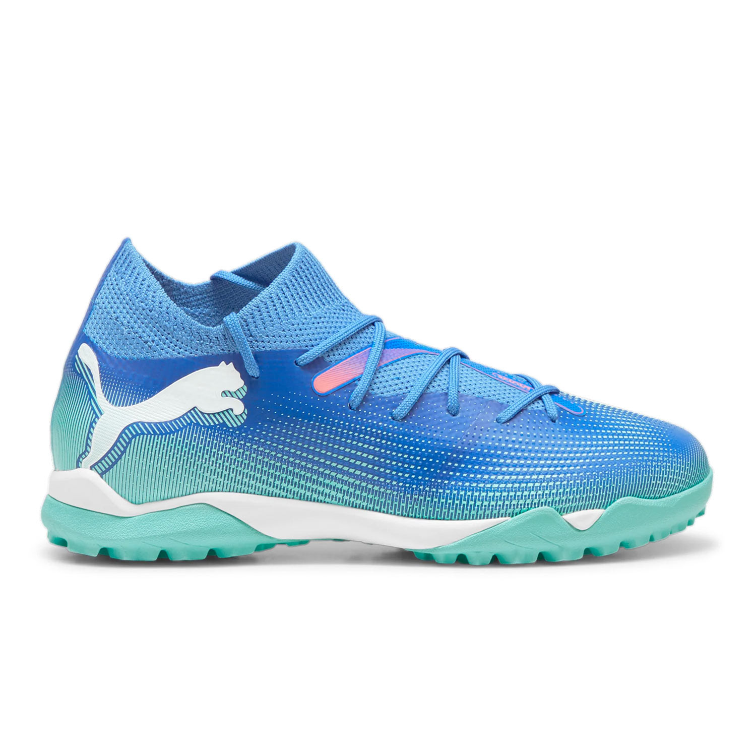 Botas futbol multitaco nino Puma Future 7 Match TT Mid Jr azules