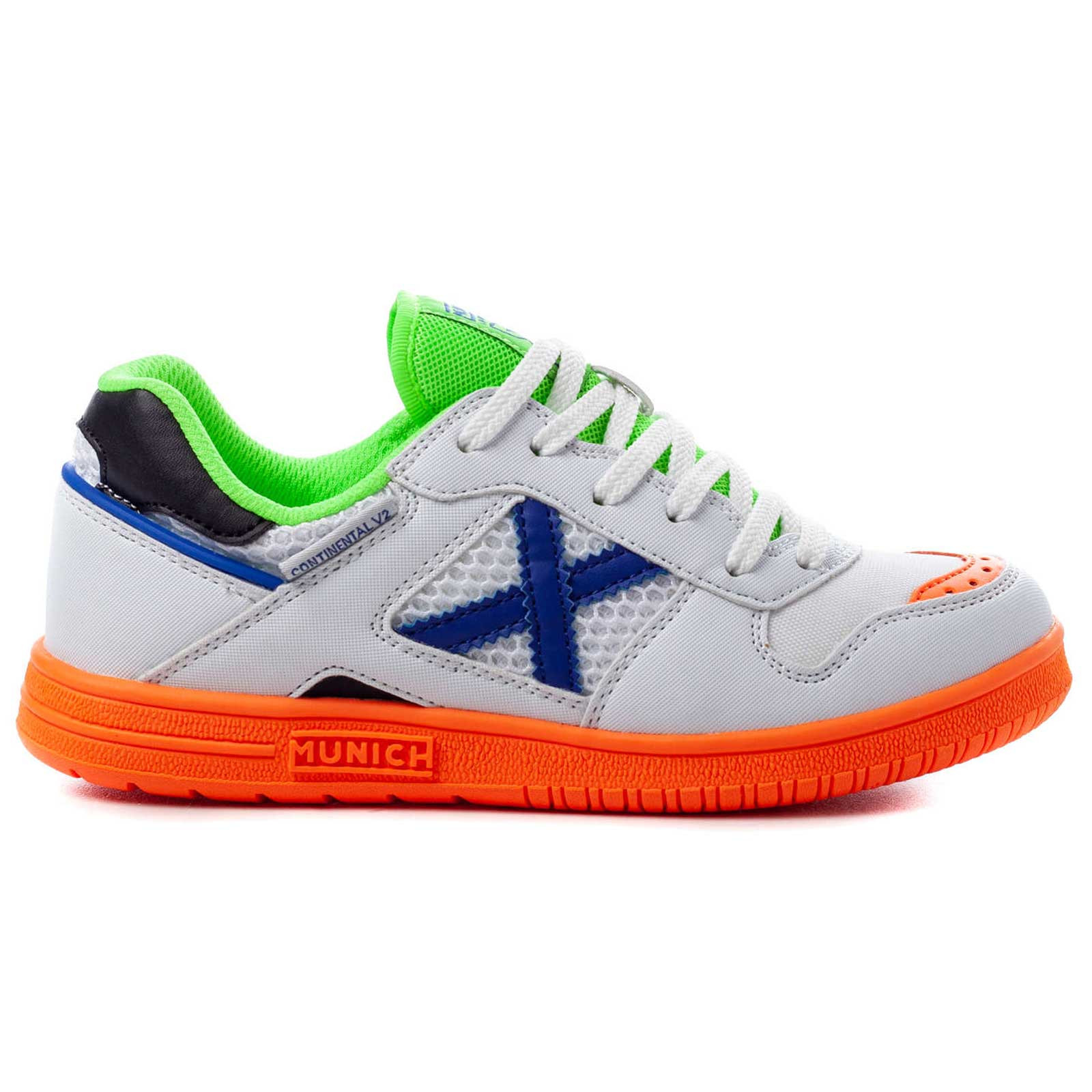 Munich Continental V2 Kid blanco naranja futbolmaniaKids