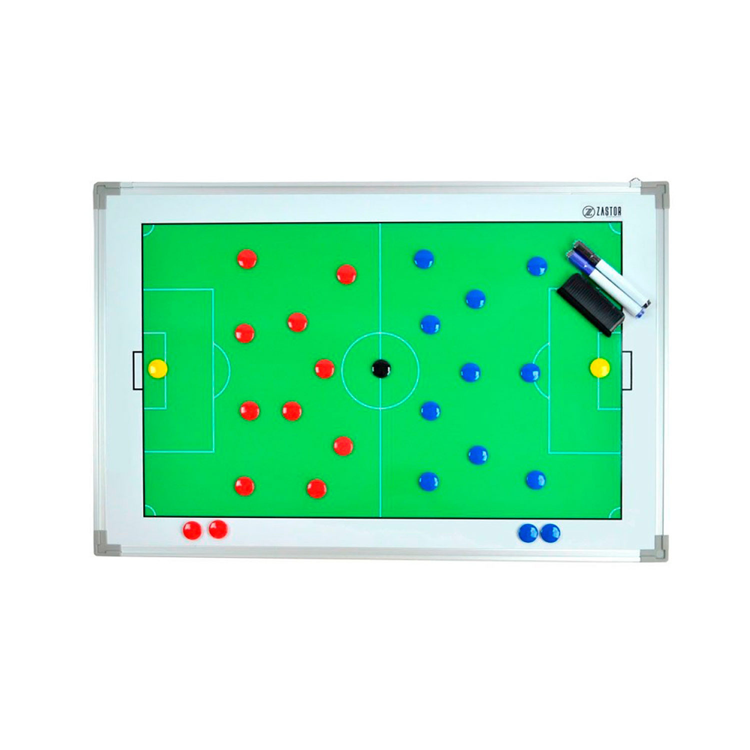 aleawol Pizarra táctica de fútbol de doble cara con imanes, esponja (45 x  30,5 cm)
