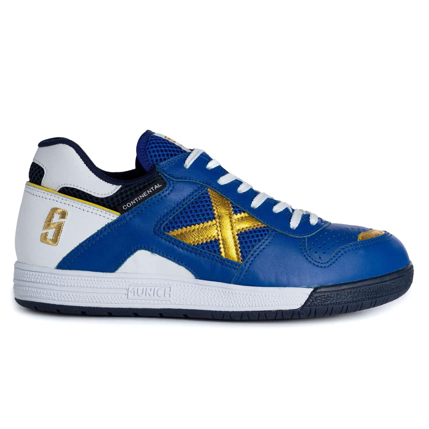 Zapatillas de futsal Munich Continental azules y blancas futbolmania