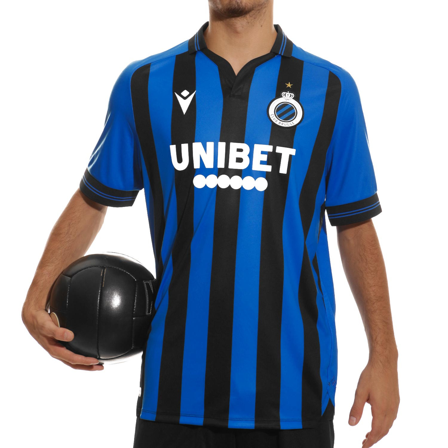 Camiseta Macron Club Brujas 2022 2023 azul y negra | futbolmania