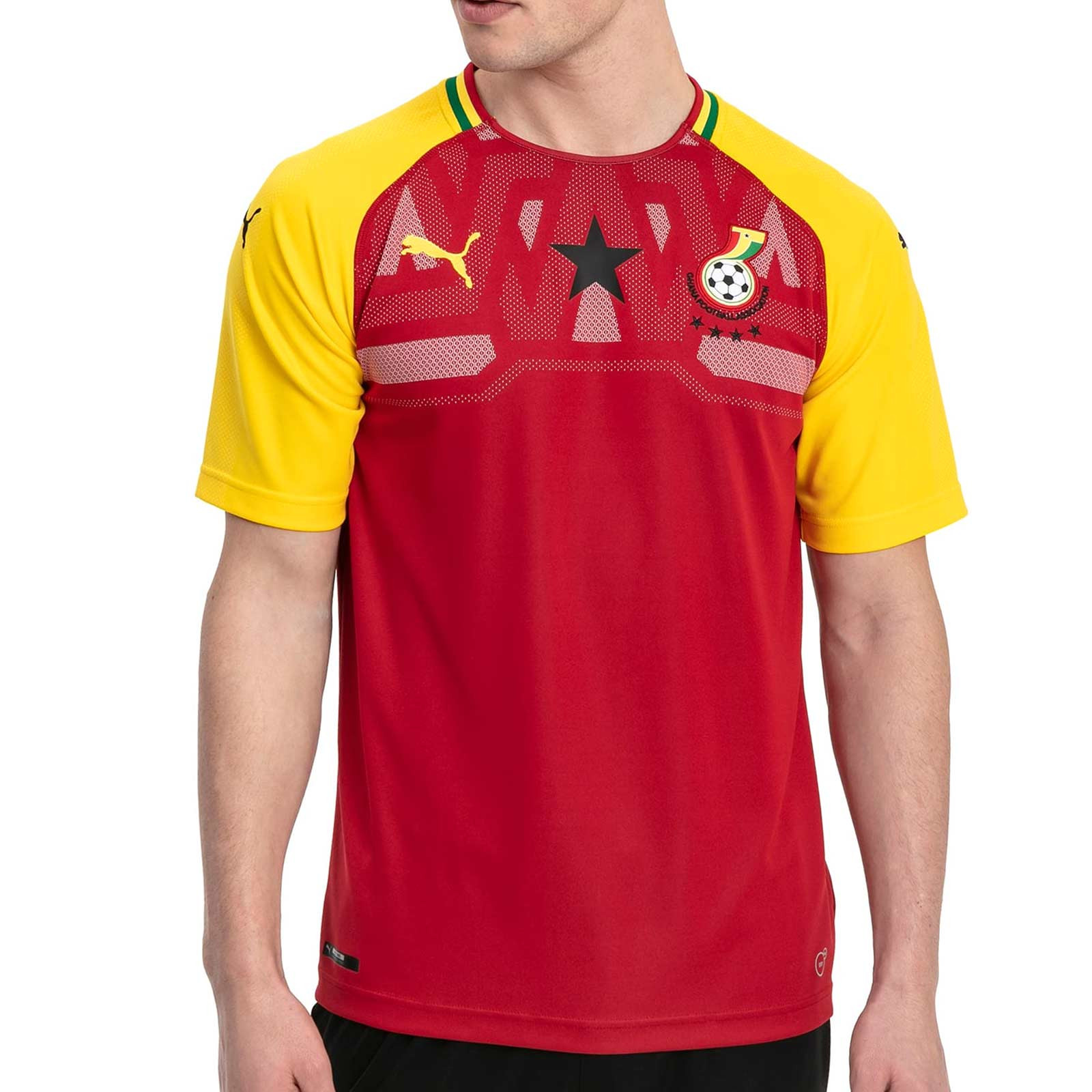 Corchete científico Pantera Camiseta Puma Ghana 2018 rojo y amarillo | futbolmania