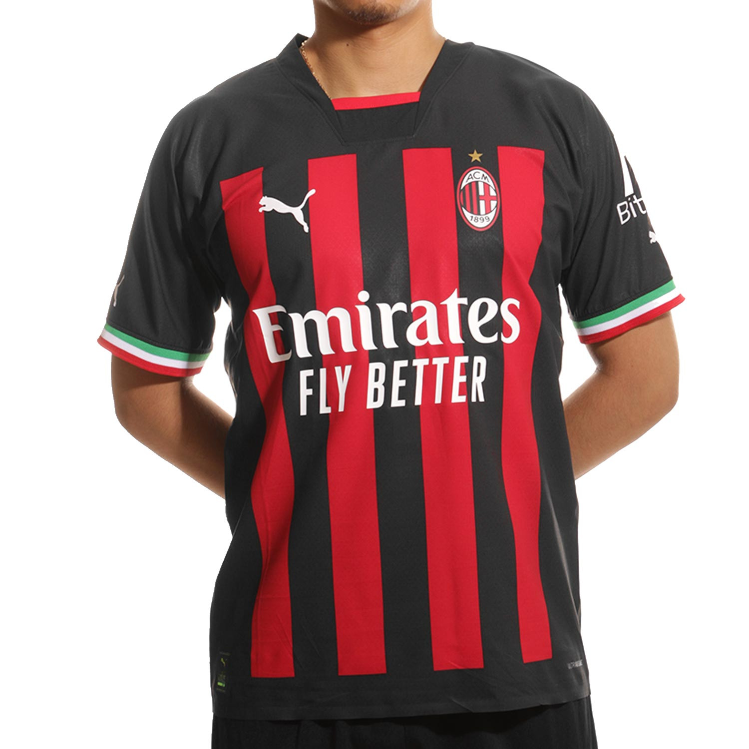 Camiseta Puma AC Milan 2022 Authentic roja negra |