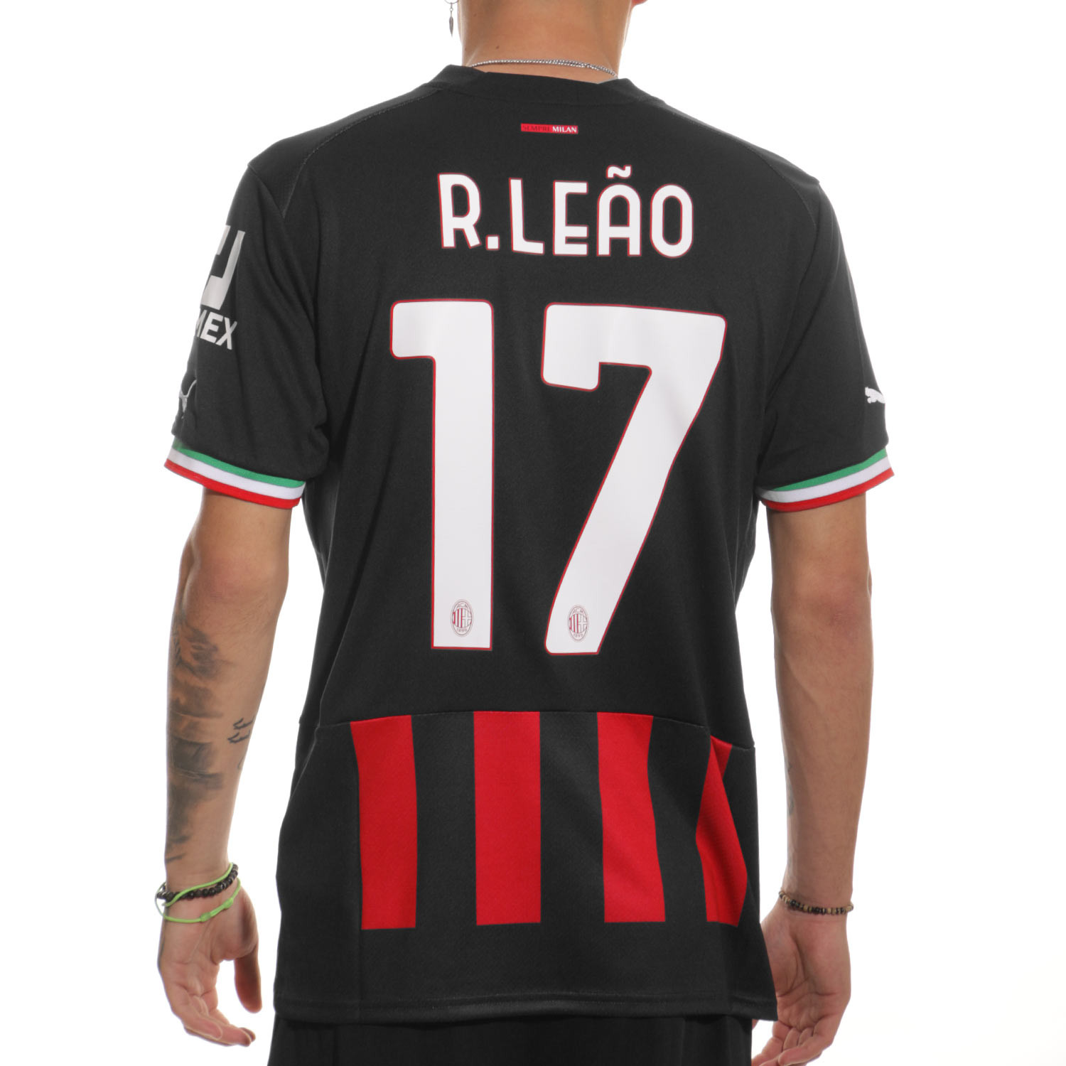 Camiseta Puma AC Milan 2022 2023 R. Leão roja negra