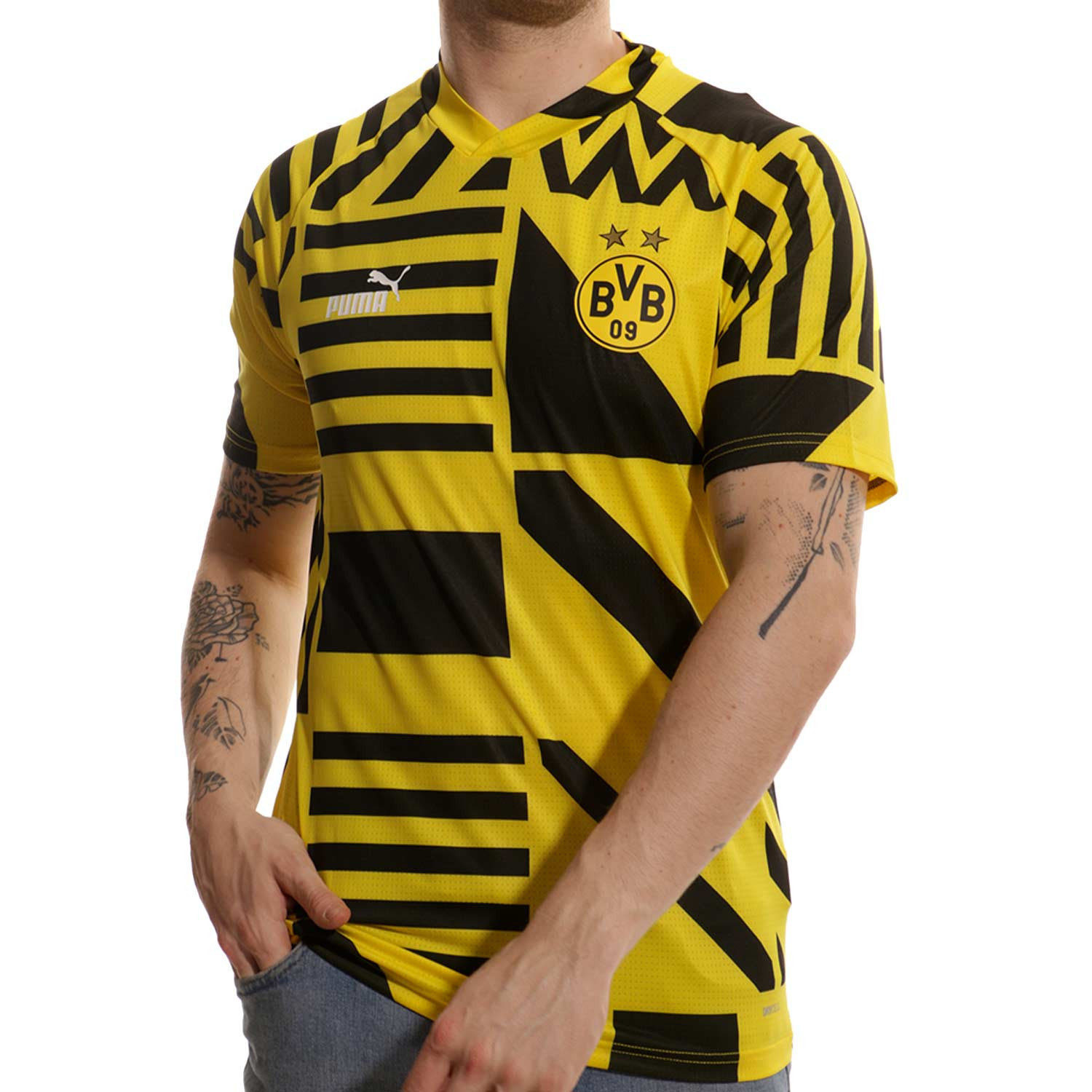 Millas raqueta ligero Camiseta Puma Borussia Dortmund pre-match amarilla negra | futbolmania