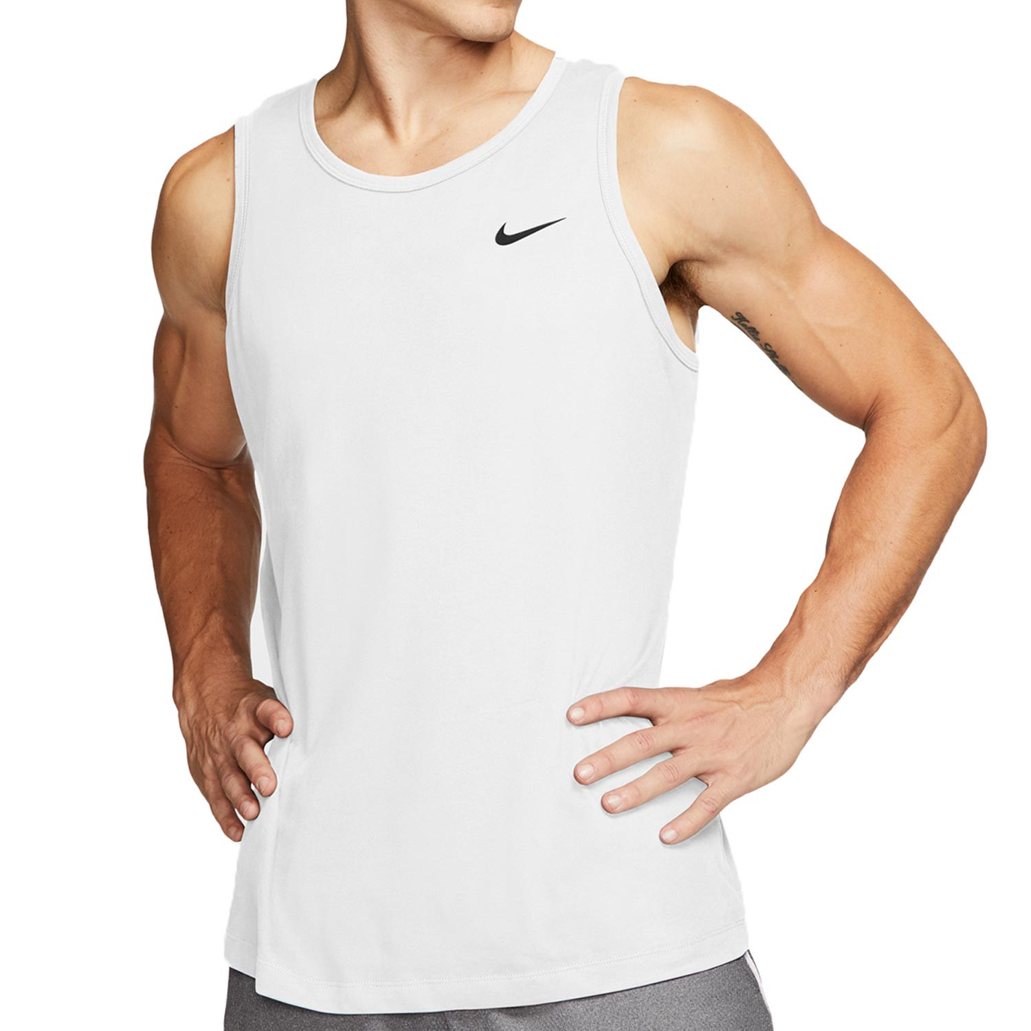 Recordar tomar compresión Camiseta de tirantes Nike Dri-Fit DFC Solid blanca | futbolmania