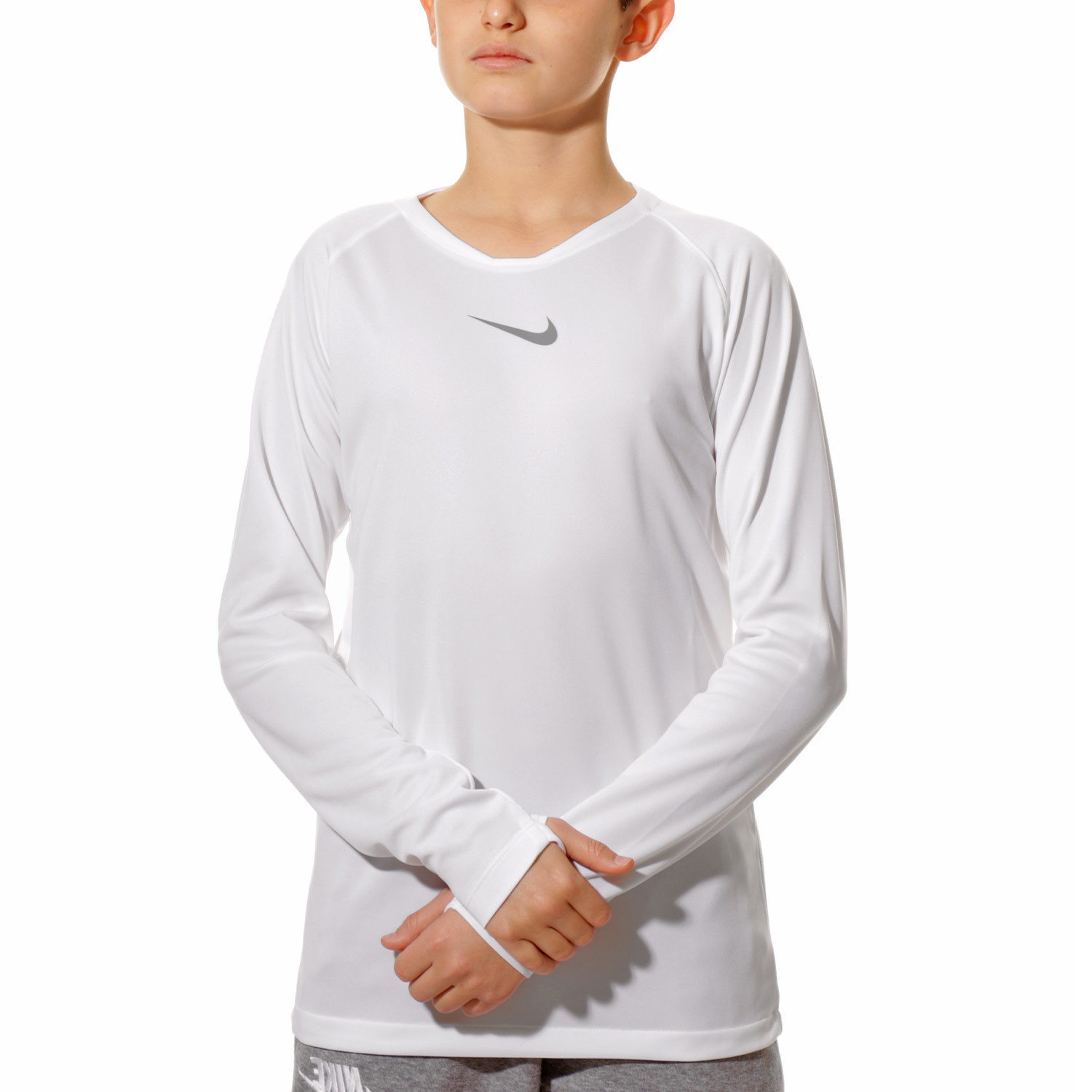 femenino Viento microondas Camiseta térmica niño larga Nike blanca |futbolmaniaKids