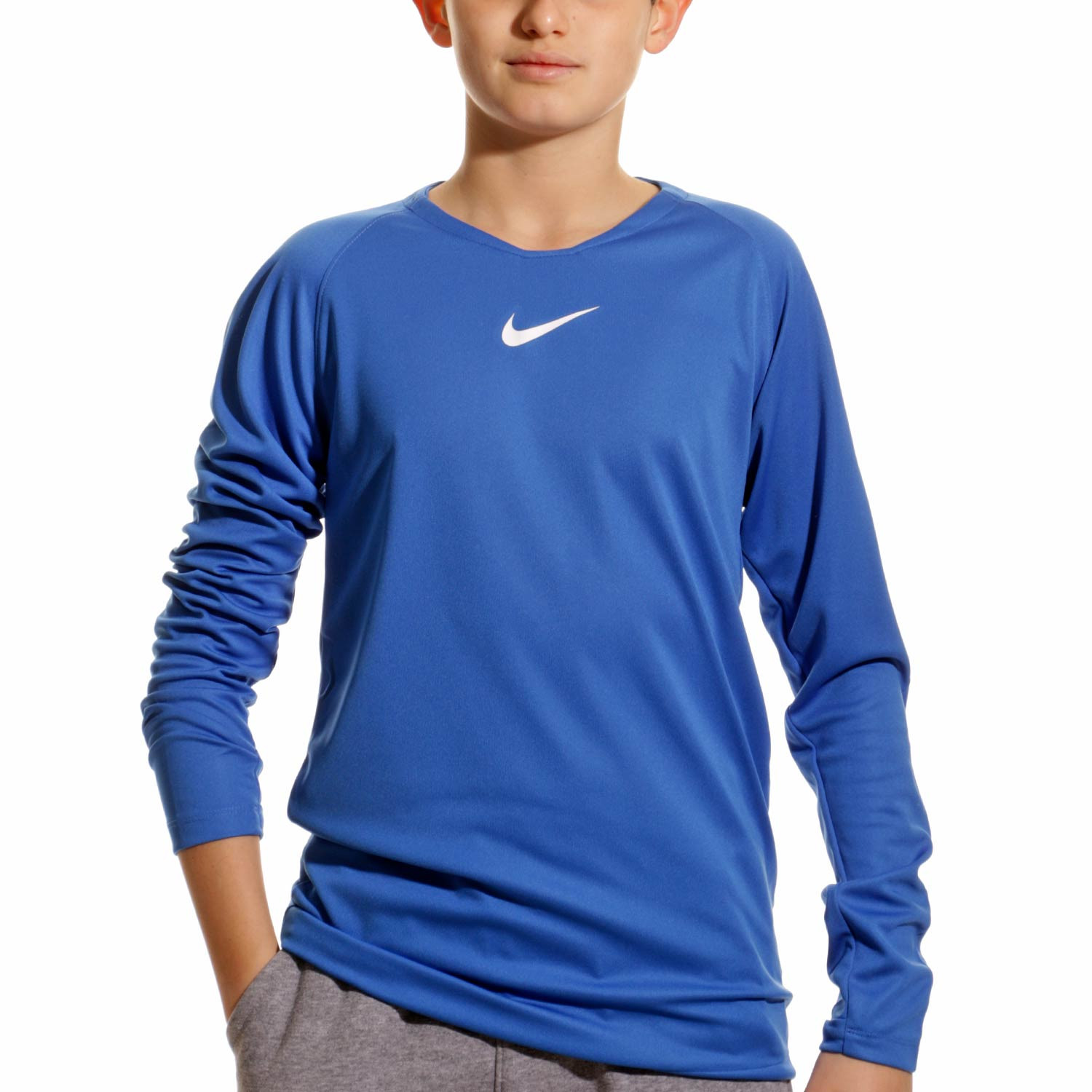 Camiseta térmica niño larga Nike azul |futbolmaniaKids