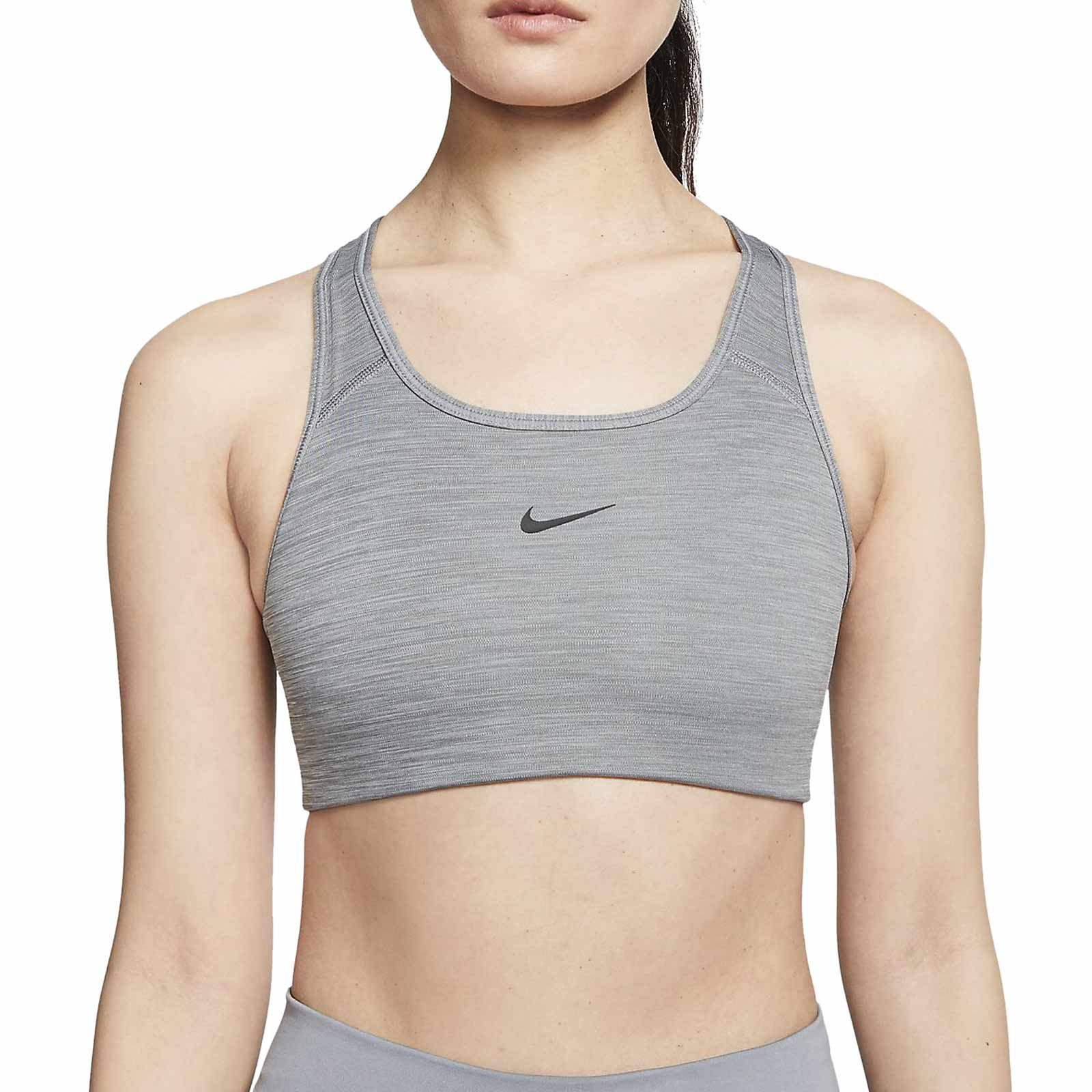 Sujetador Nike mujer Swoosh con relleno gris | futbolmania