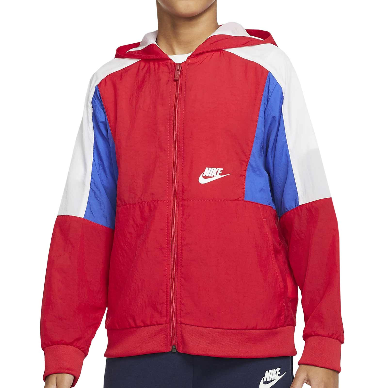 Chaqueta Nike niño Sportswear Woven roja | futbolmaniaKids
