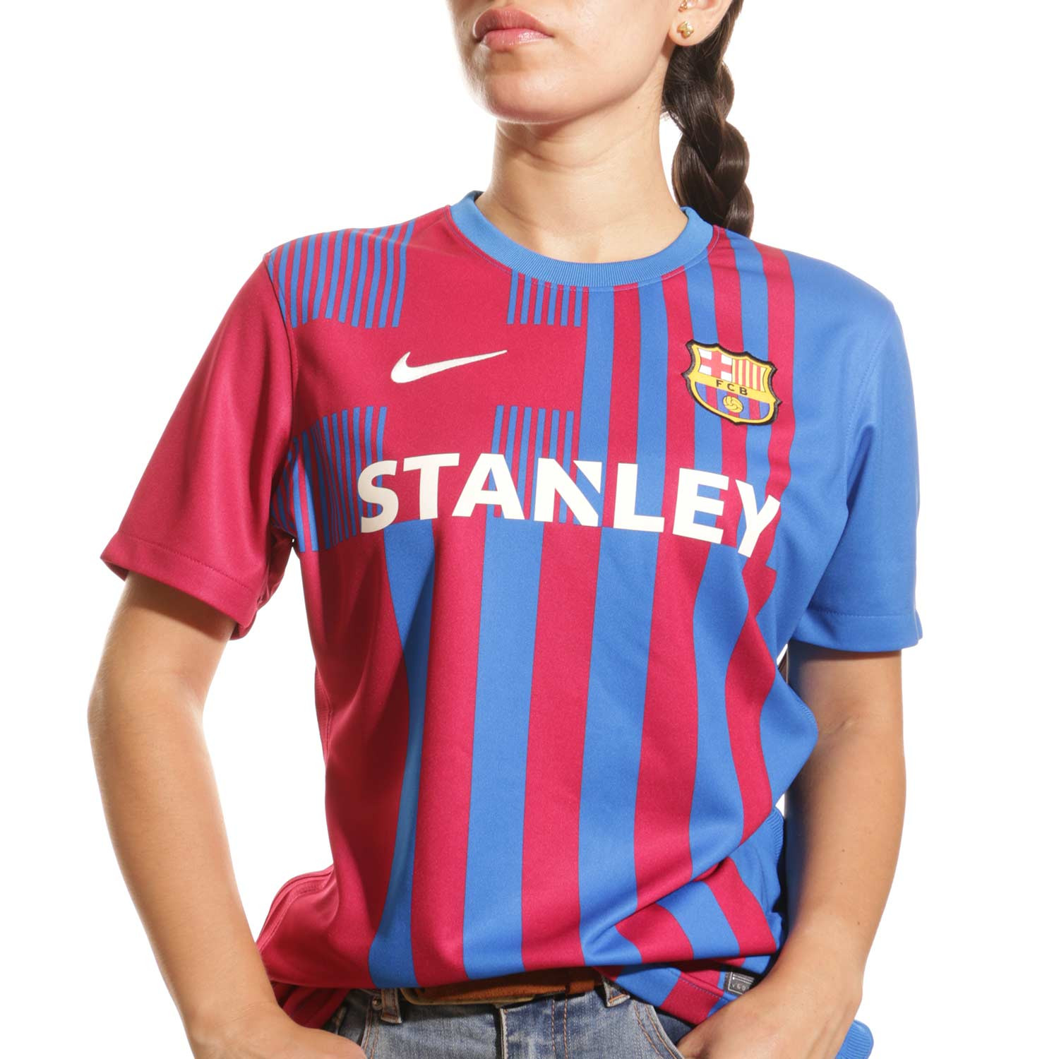 Nike Camiseta de fútbol para hombre del FC Barcelona 2021-2022, Azul