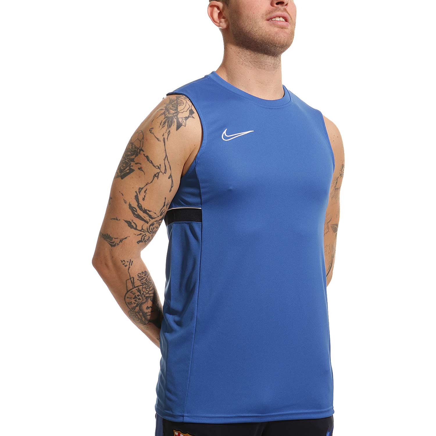 crecer escándalo Acera Camiseta tirantes Nike Dri-Fit Academy 21 azul | futbolmania