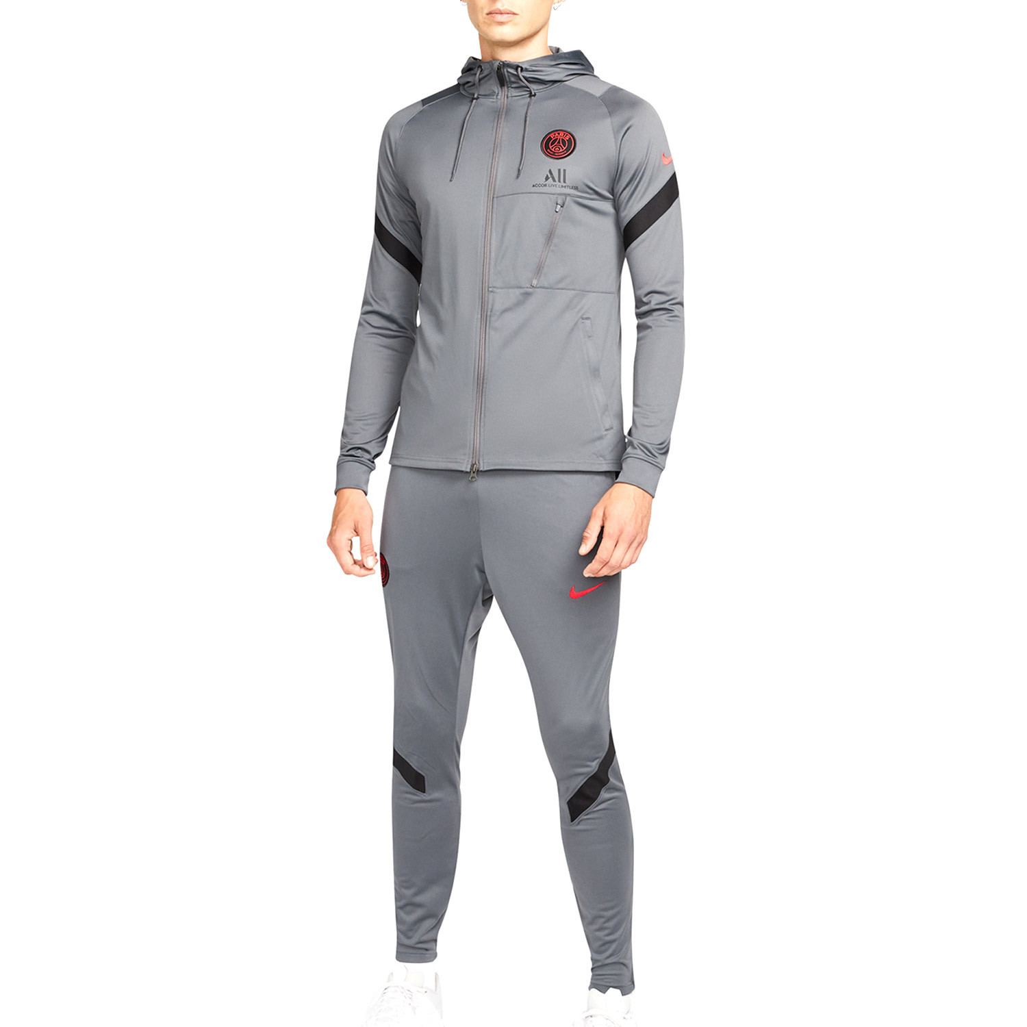 Más que nada milicia transportar Chándal Nike PSG Dri-Fit Strike Hoodie UCL gris oscuro | futbolmania