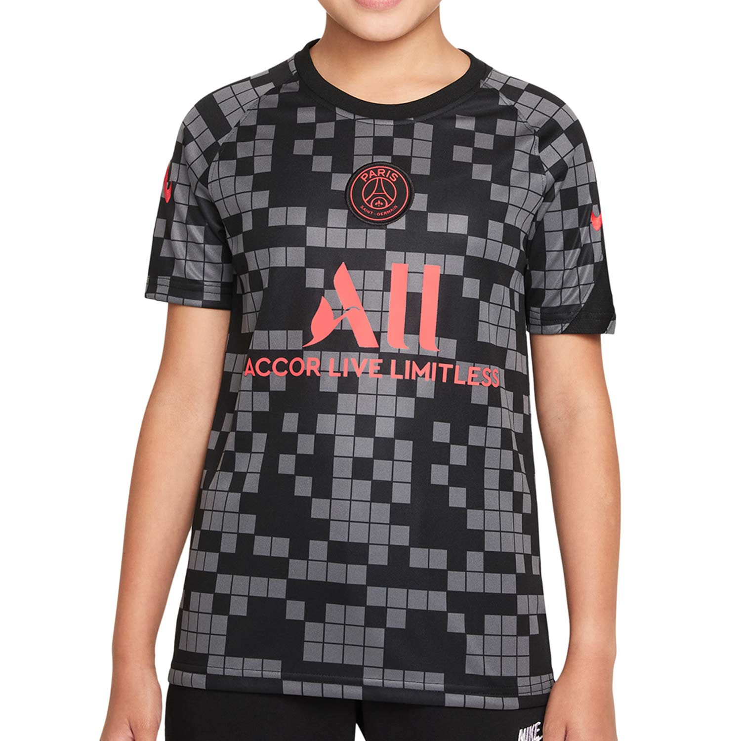 Intuición educación Aplicando Camiseta Nike PSG niño pre-match UCL gris negra | futbolmaniaKids