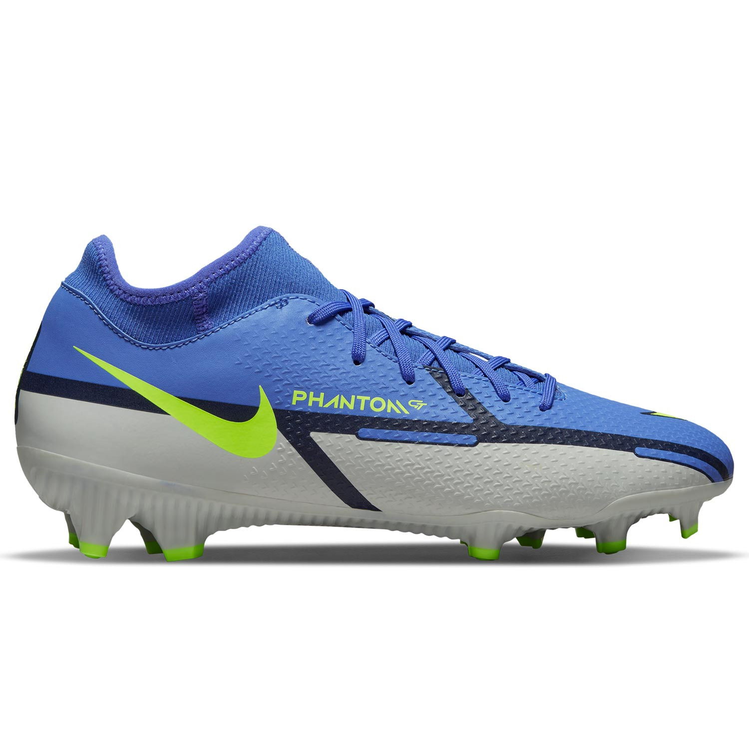 Botas Nike Phantom GT2 FG/MG grises azules | futbolmania