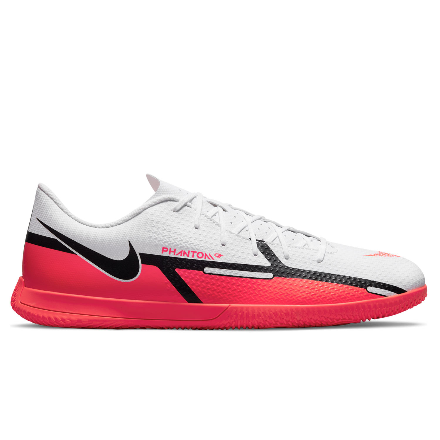 lanza Bolsa Temporizador Zapatillas Nike Phantom GT2 Club IC blancas rojas | futbolmania