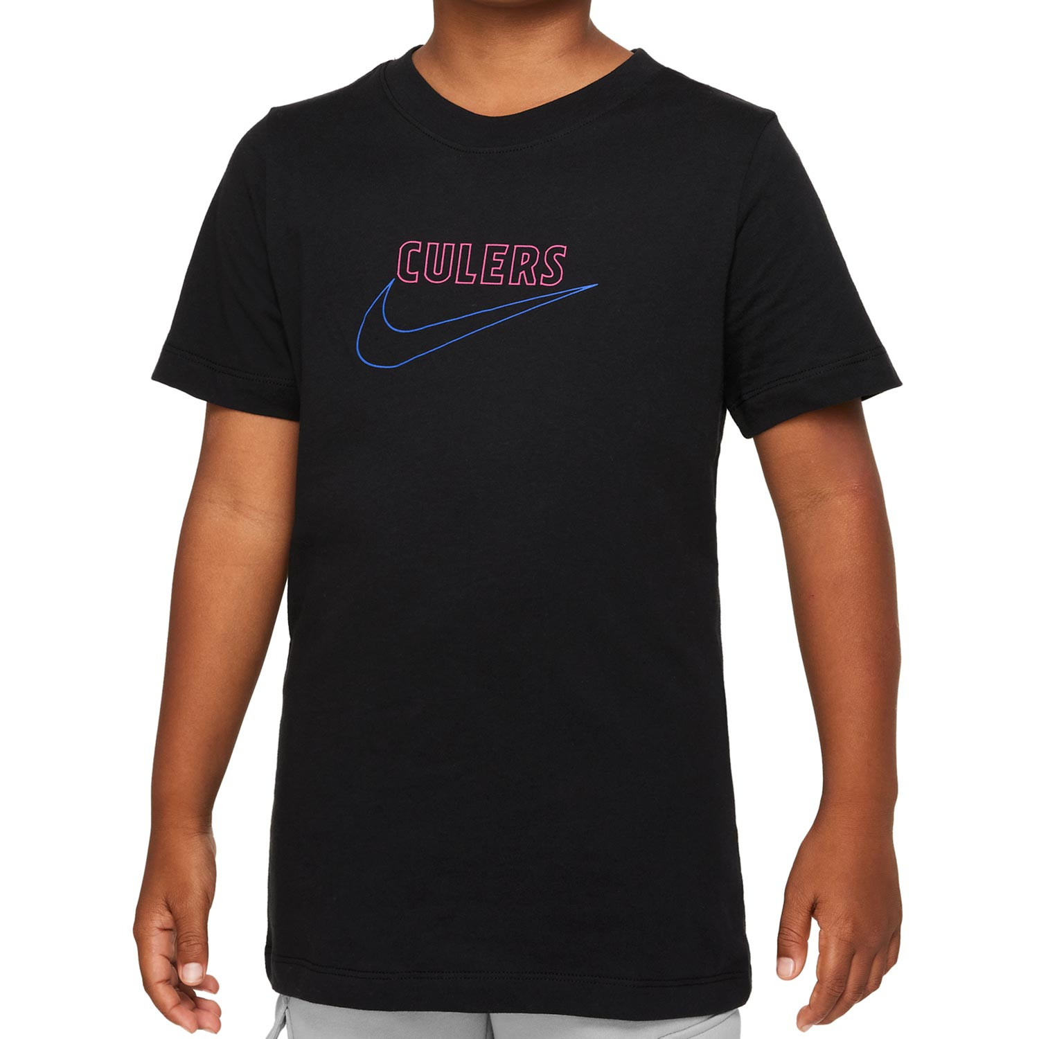 Barcelona Camiseta niño oficial, negro algodón paseo