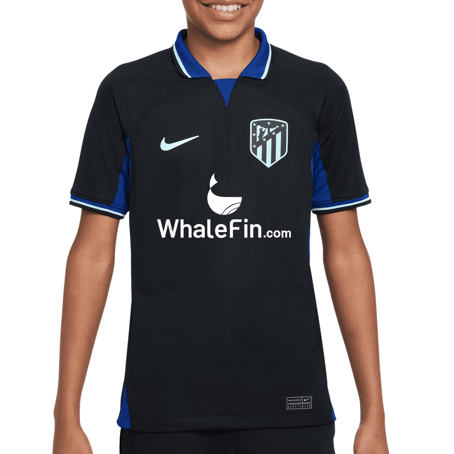 Barcelona Camiseta niño oficial, negro algodón paseo
