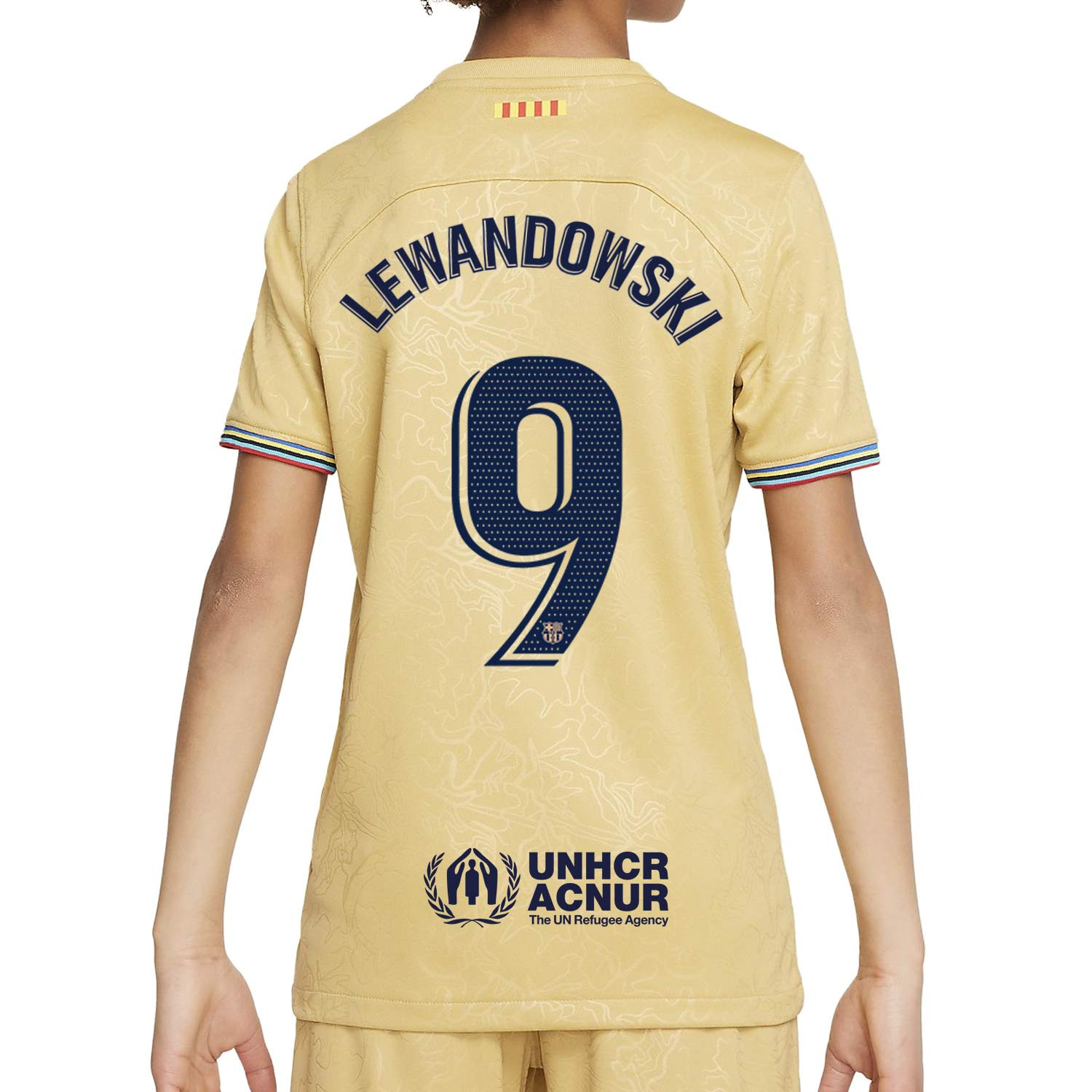 Acorazado Facturable condado Camiseta Nike 2a Barcelona niño 22 2023 Lewandowski | futbolmaniaKids