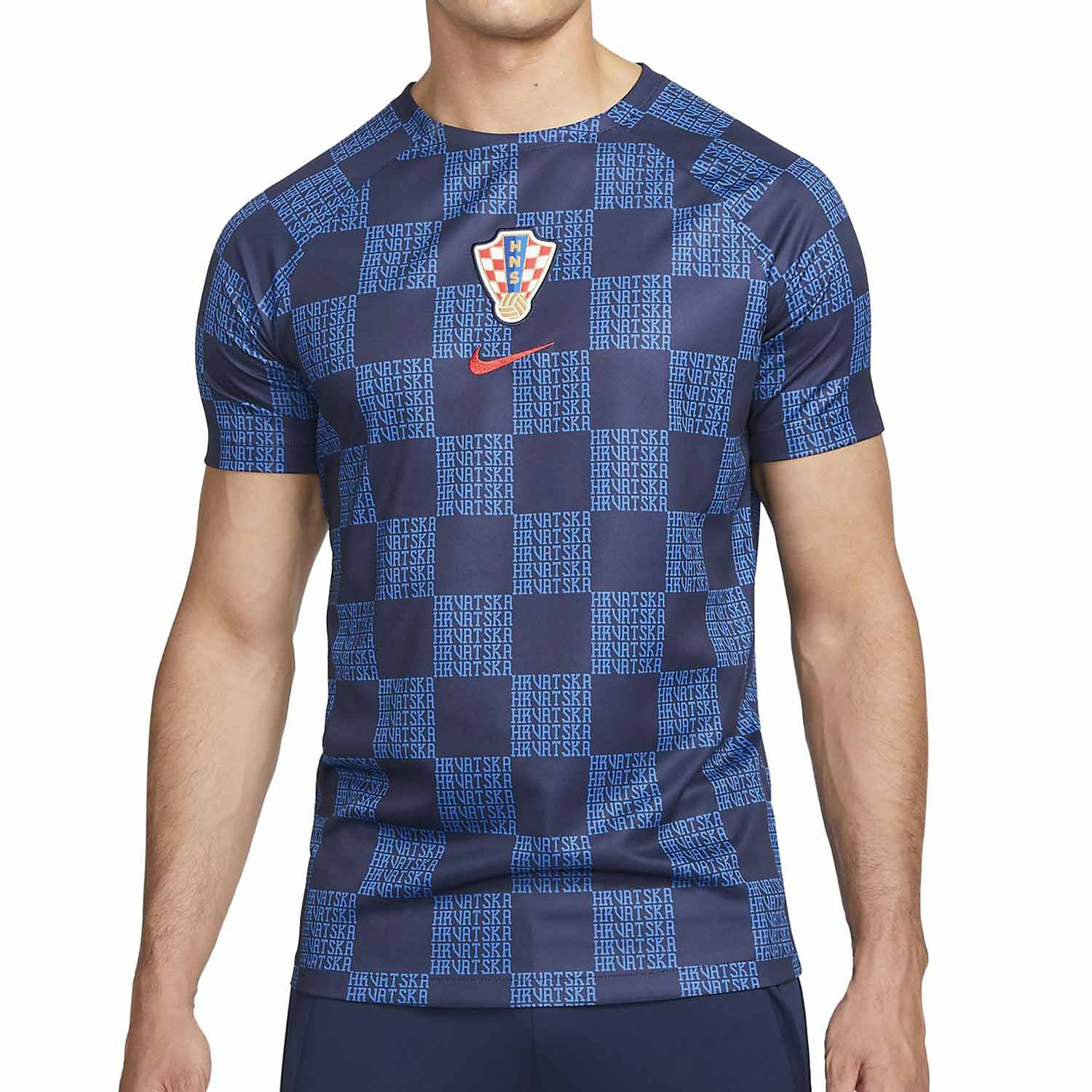 Frontera caligrafía Galleta Camiseta Nike Croacia Dri-Fit pre-match azul marino | futbolmania