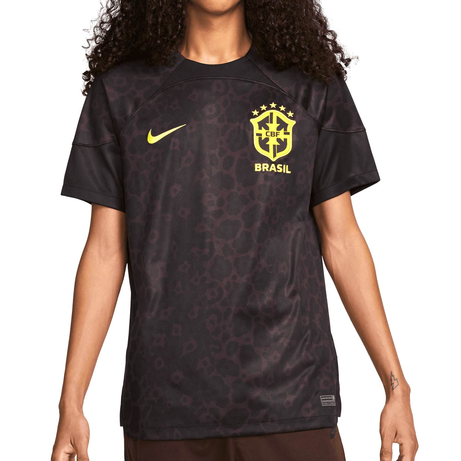 Camiseta Brasil Portero 2022 Nino Negro