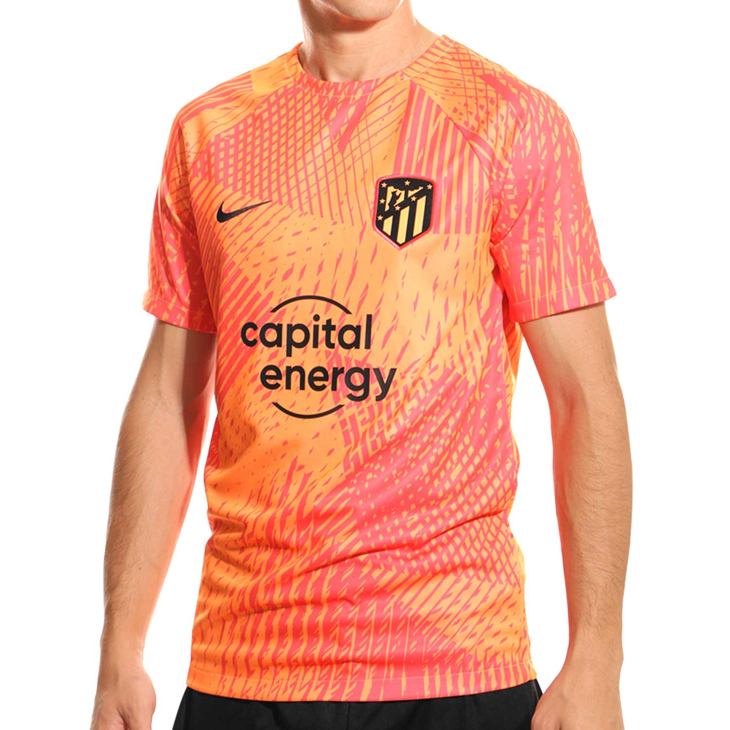 Pato ocio conferencia Camiseta Nike Atlético Dri-Fit pre-match UCL naranja | futbolmania