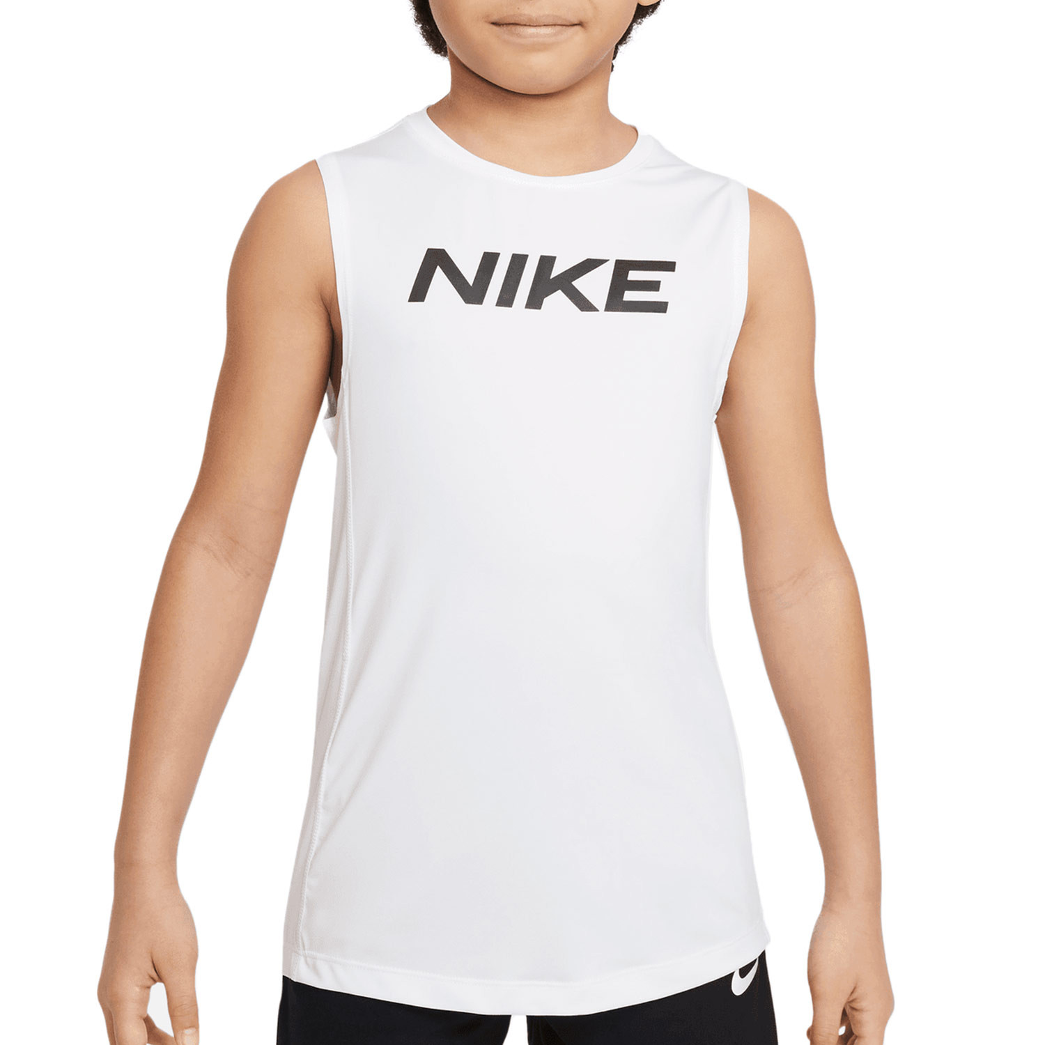 Camiseta niño tirantes Nike Dri-Fit blanca futbolmaniaKids