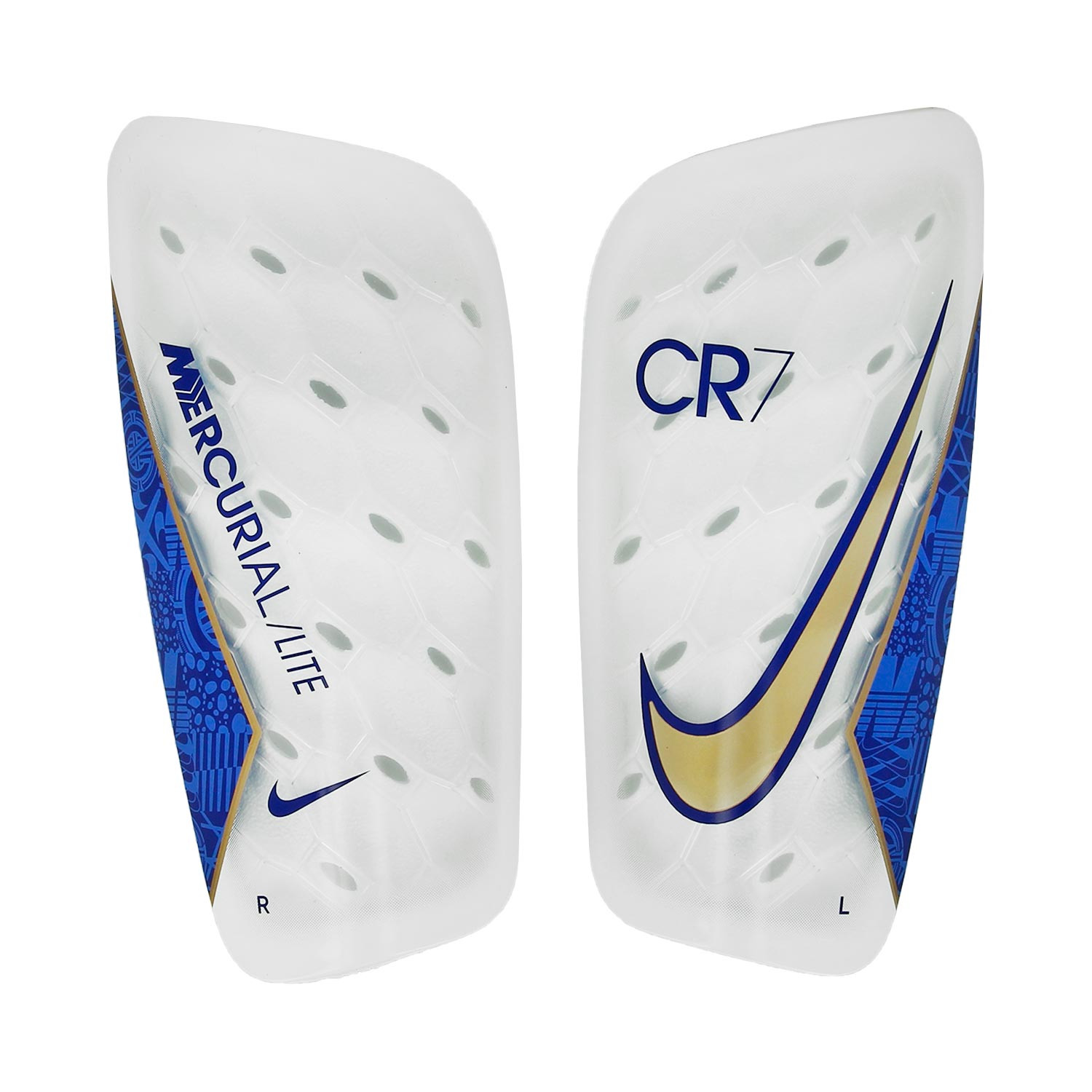 cobre Firmar Príncipe Espinilleras Nike CR7 Mercurial Lite azul | futbolmania
