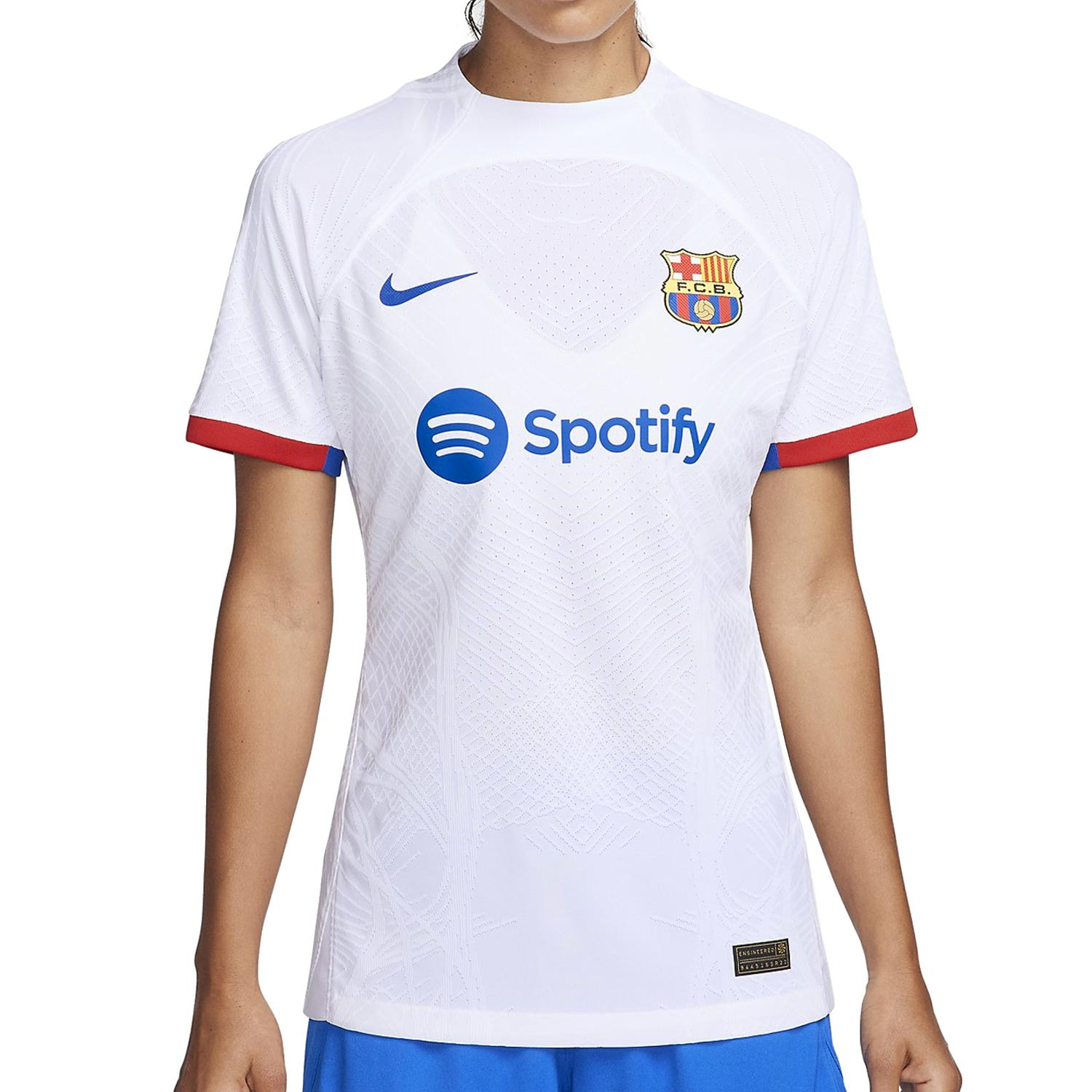 Camiseta Nike 2a FCB mujer 23-24 DF ADV Match blanca