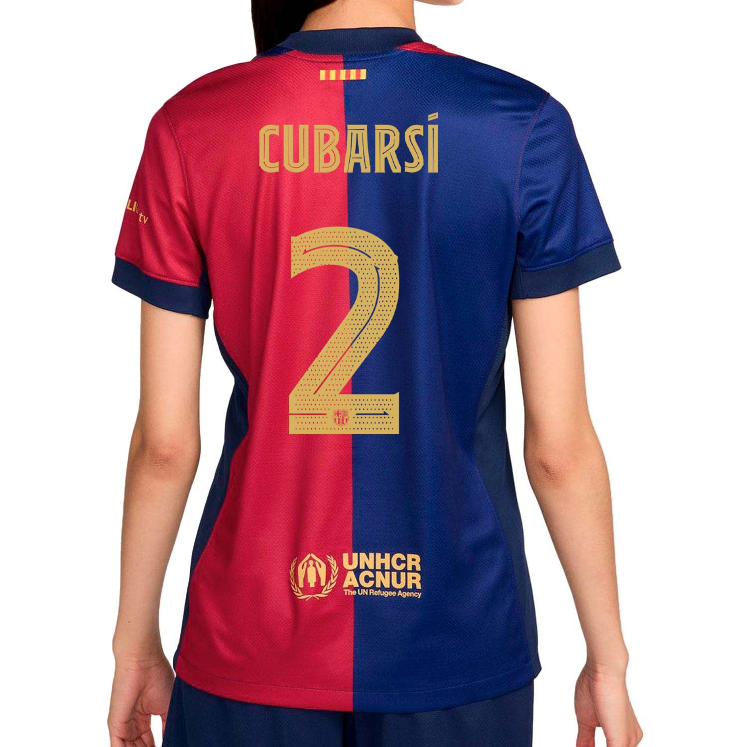 Camiseta Nike Barcelona mujer Cubarsí Stadium 24 25 DF UCL azulgrana