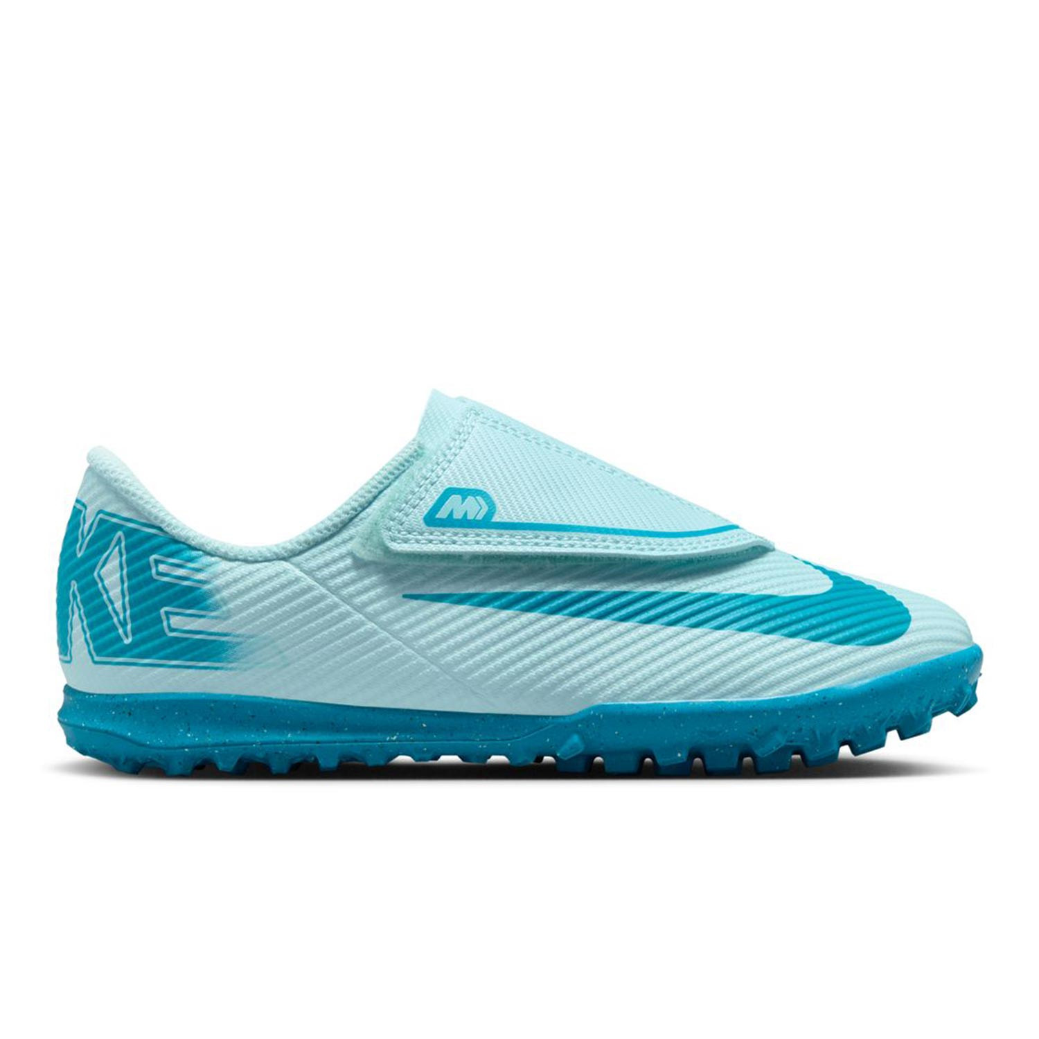 Botas futbol Nike Mercurial Jr Vapor 16 Club TF PS Velcro azul claro