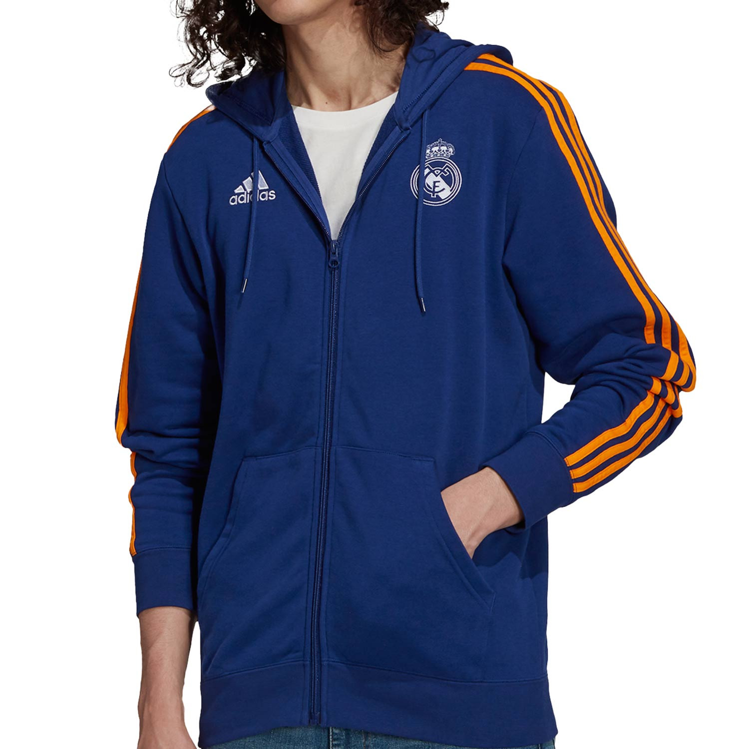 Solicitante alguna cosa tarifa Sudadera adidas Real Madrid 3 Stripes Hoodie azul | futbolmania