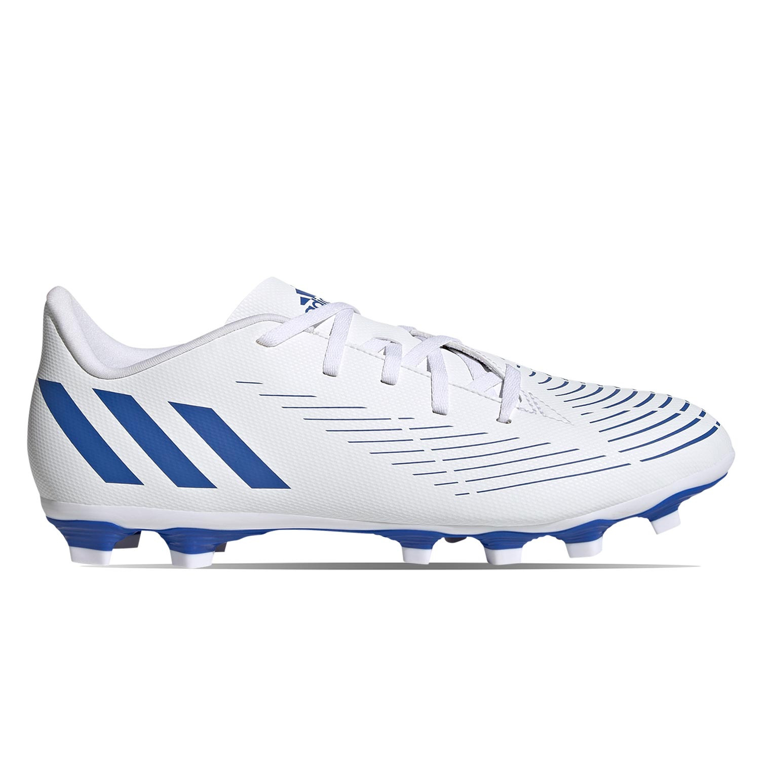 látigo patrocinador inoxidable Botas fútbol adidas Predator EDGE.4 FxG blancas y azules | futbolmania