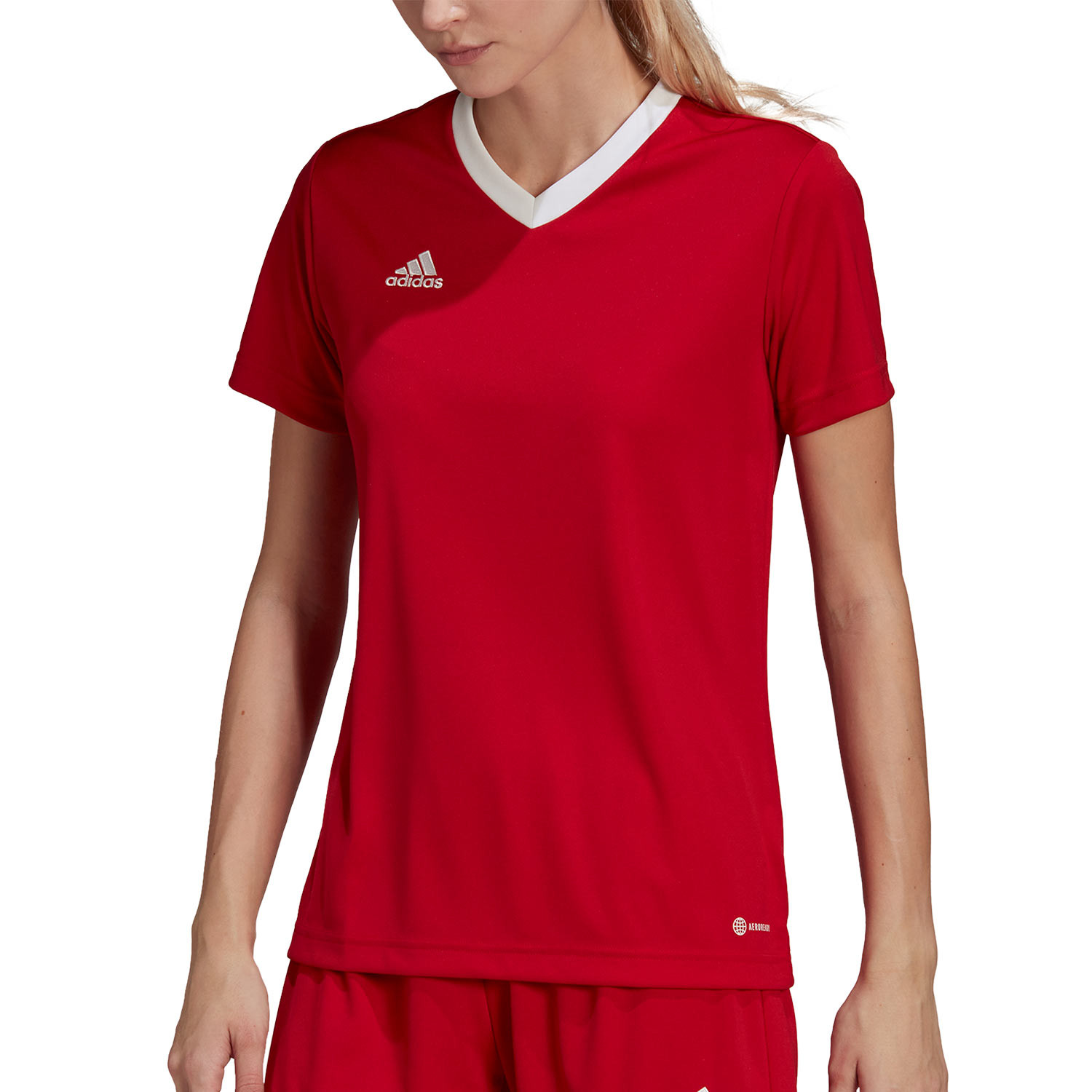 Camiseta adidas roja mujer deals