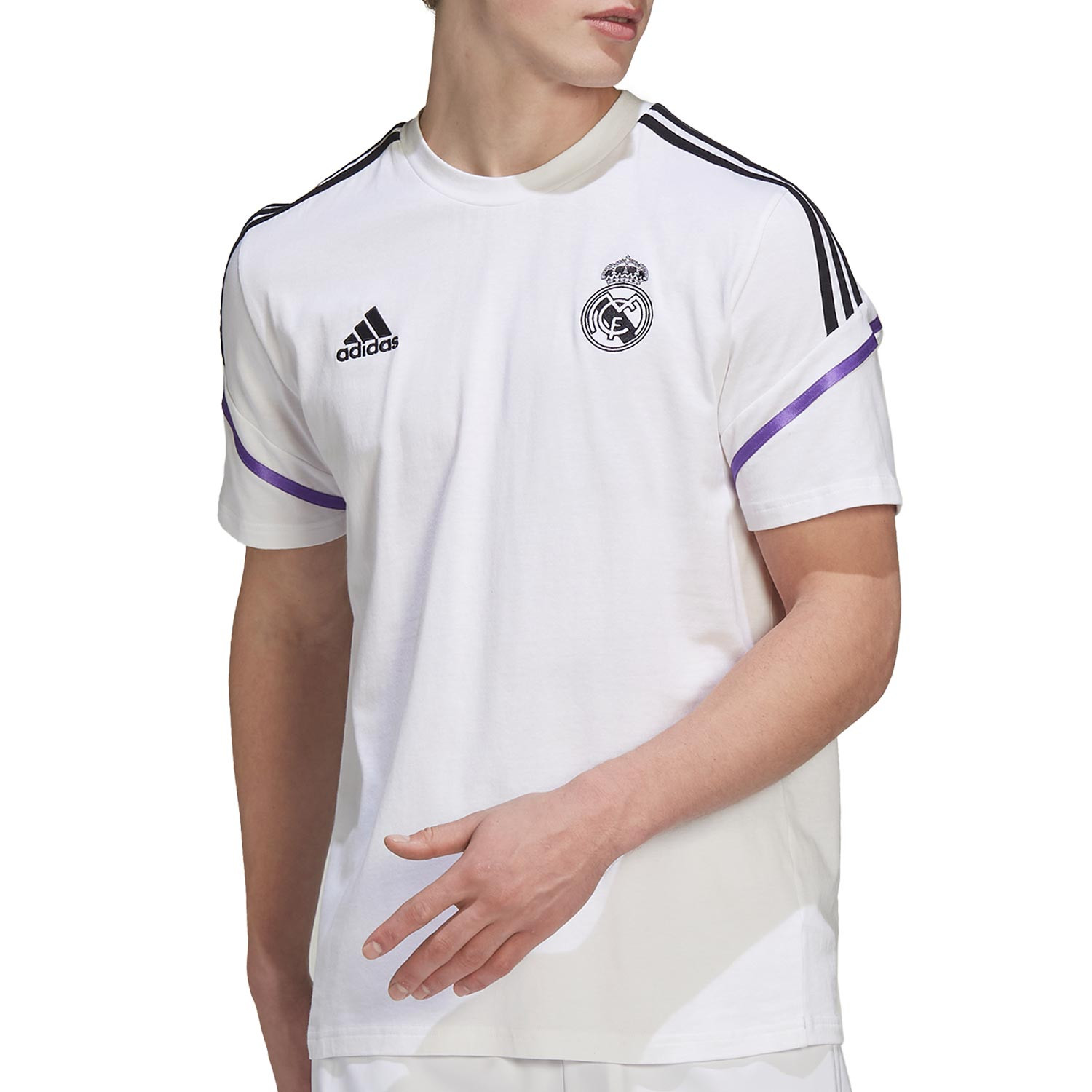 Camiseta algodón adidas Real entrenamiento blanca futbolmania