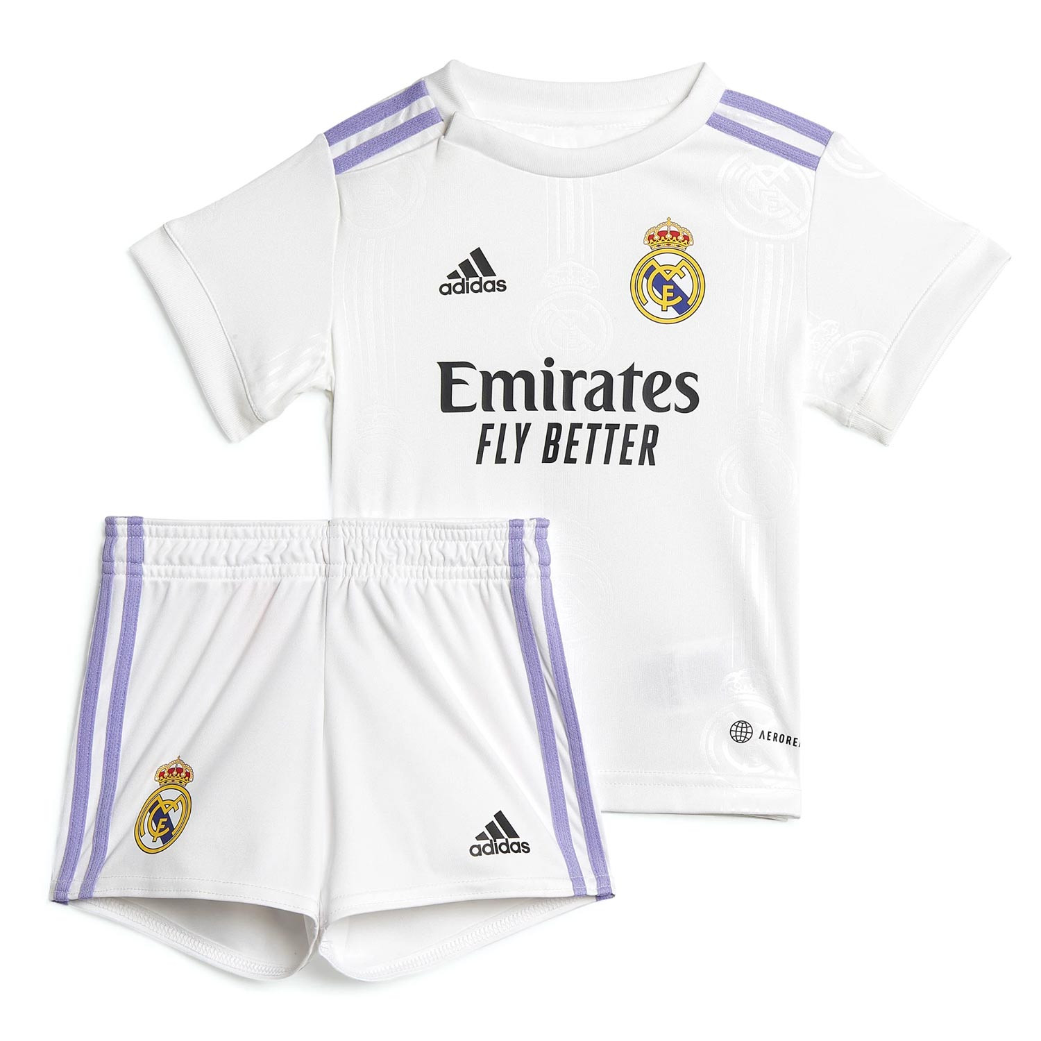 Equipación adidas Madrid bebé 2022 2023 blanco futbolmaniaKids