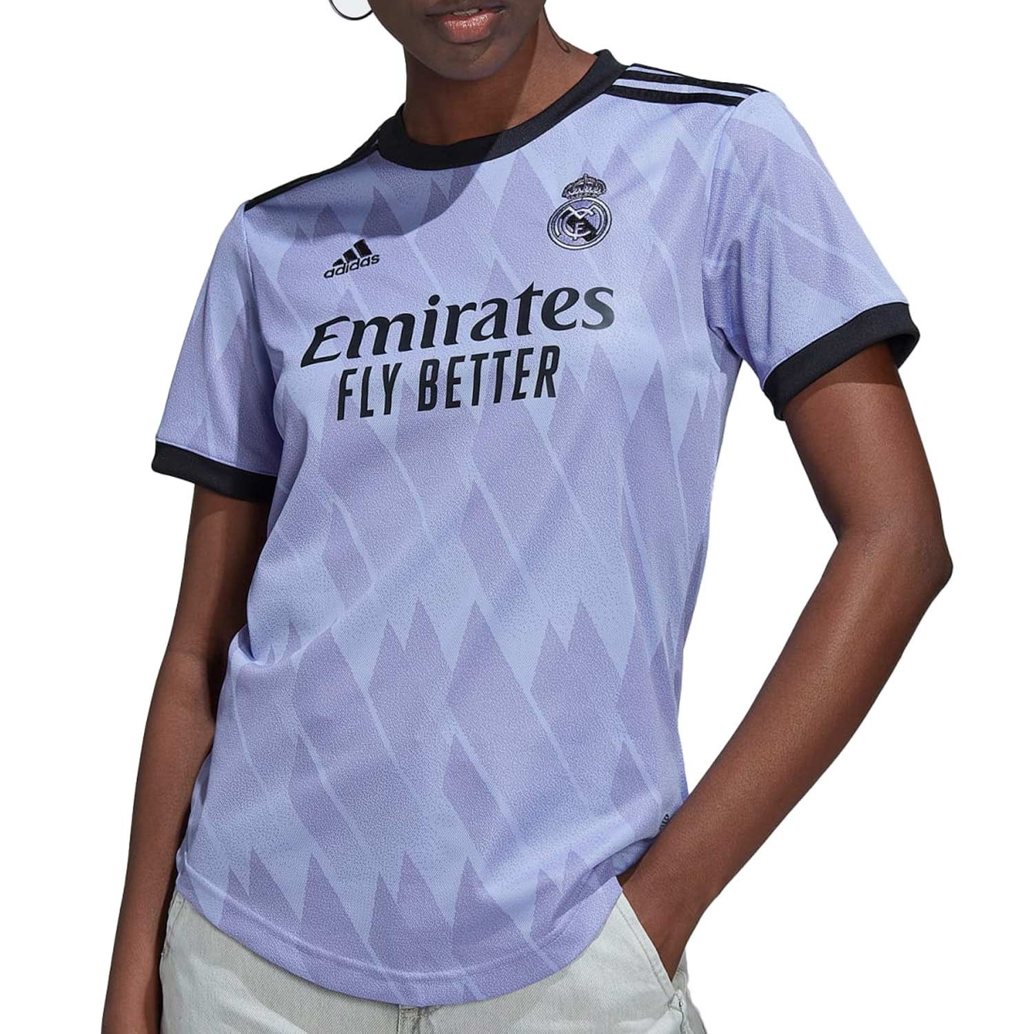 Camiseta adidas 2a Real Madrid mujer 2022 2023 púrpura |