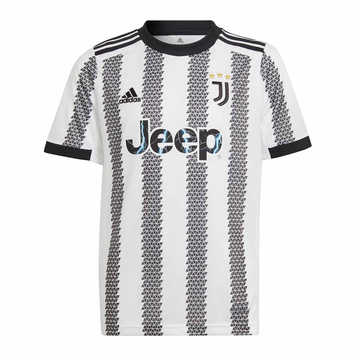 Camiseta adidas Juventus 2022 2023 blanca negra | futbolmaniaKids