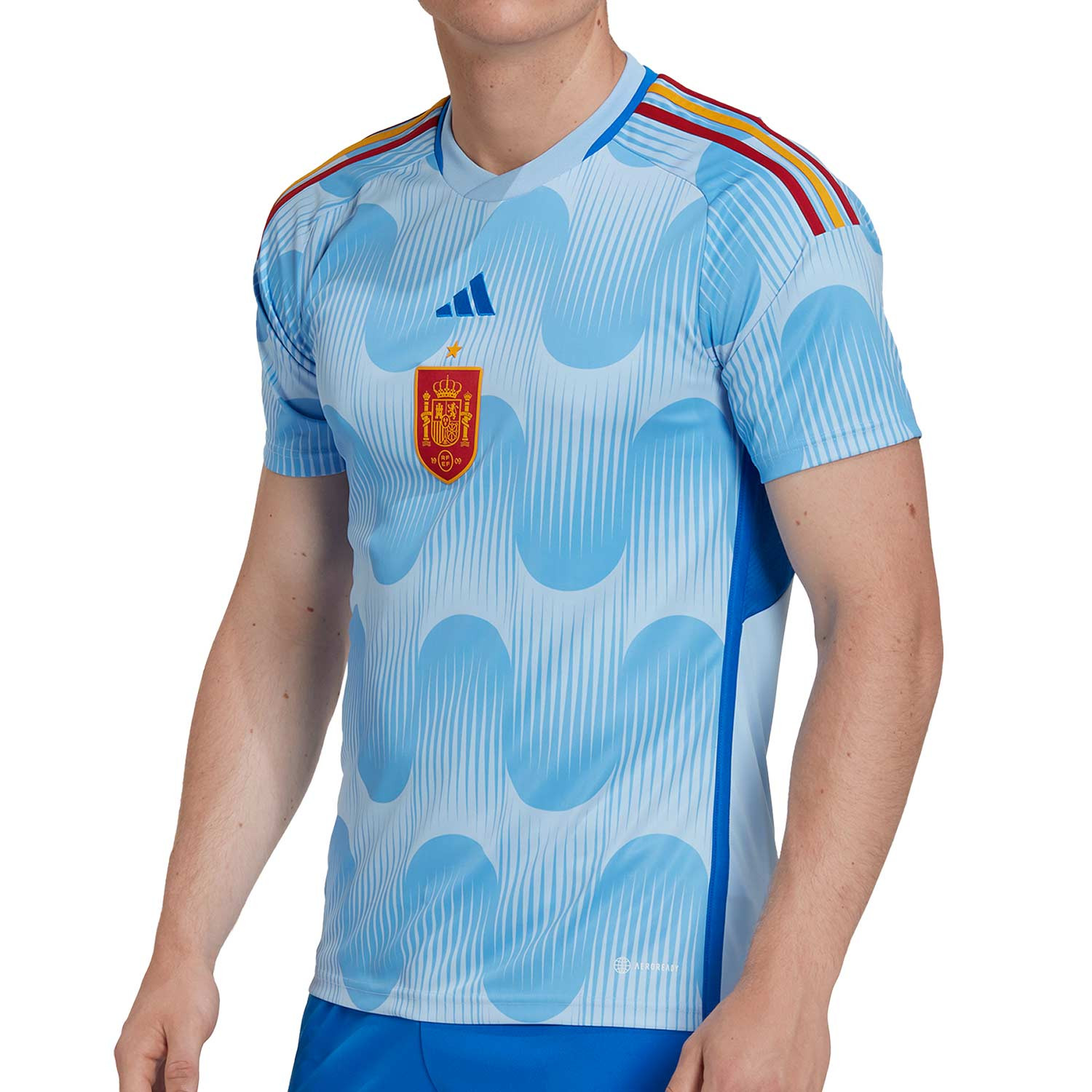 Popa Perforar moco Camiseta adidas 2a España 2022 2023 azul celeste | futbolmania