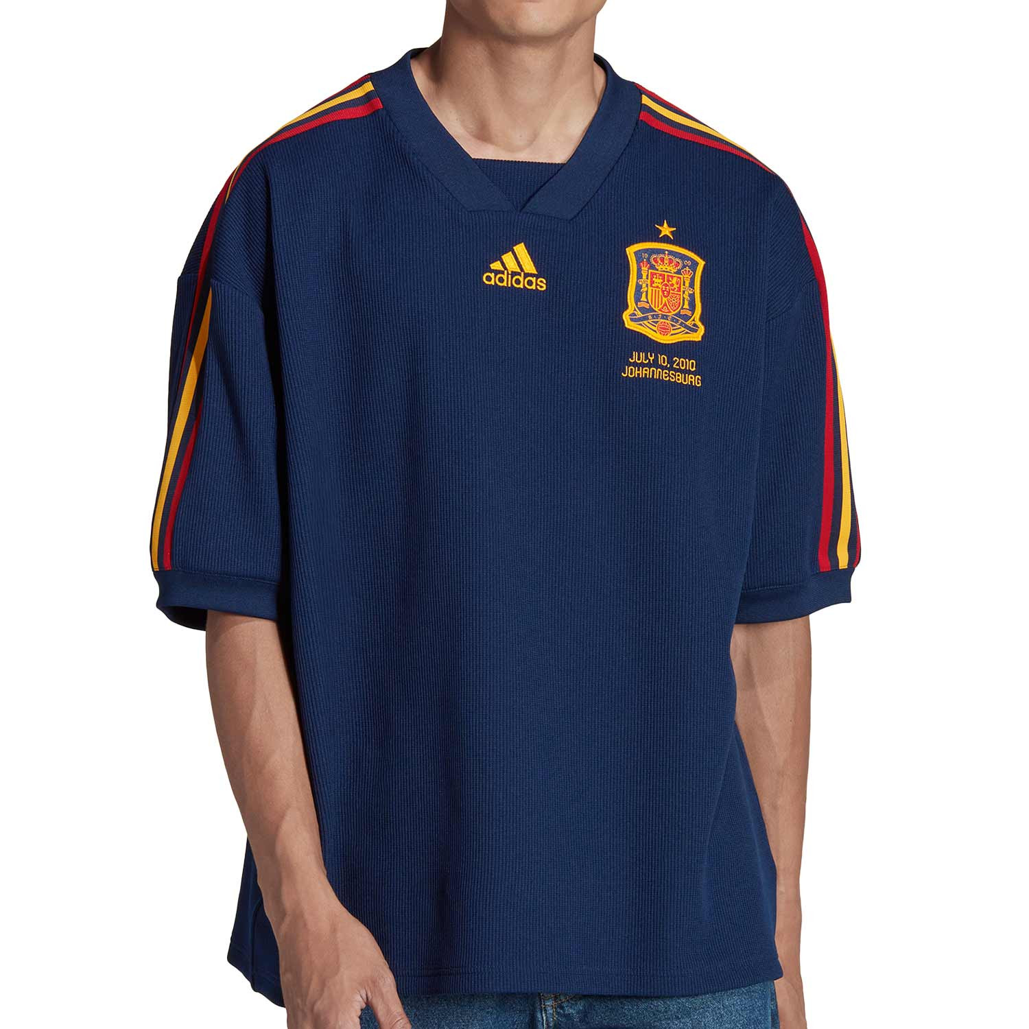 Digno Funeral usuario Camiseta adidas España Icon azul marino | futbolmania