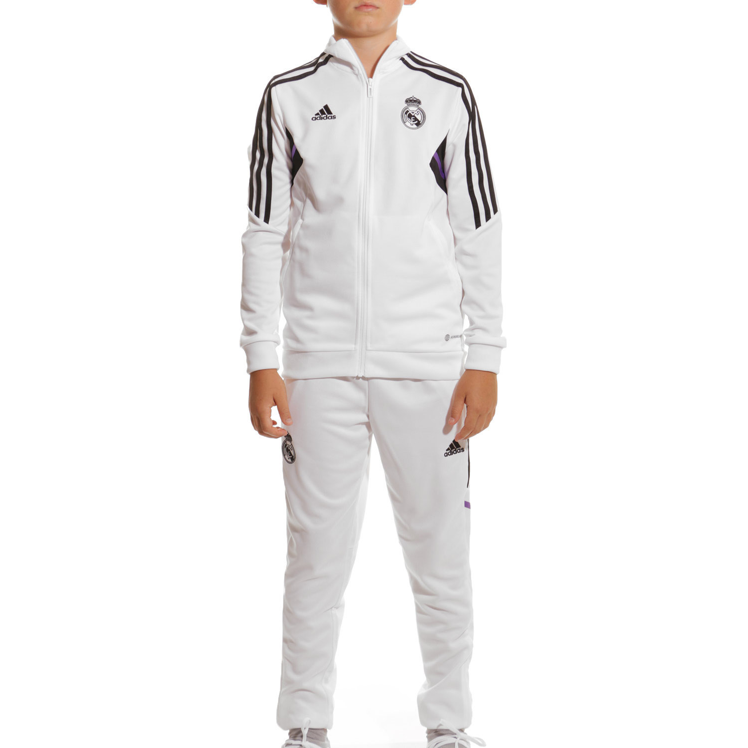 servir Verter Globo Chándal adidas Real Madrid niño blanco | futbolmaniaKids