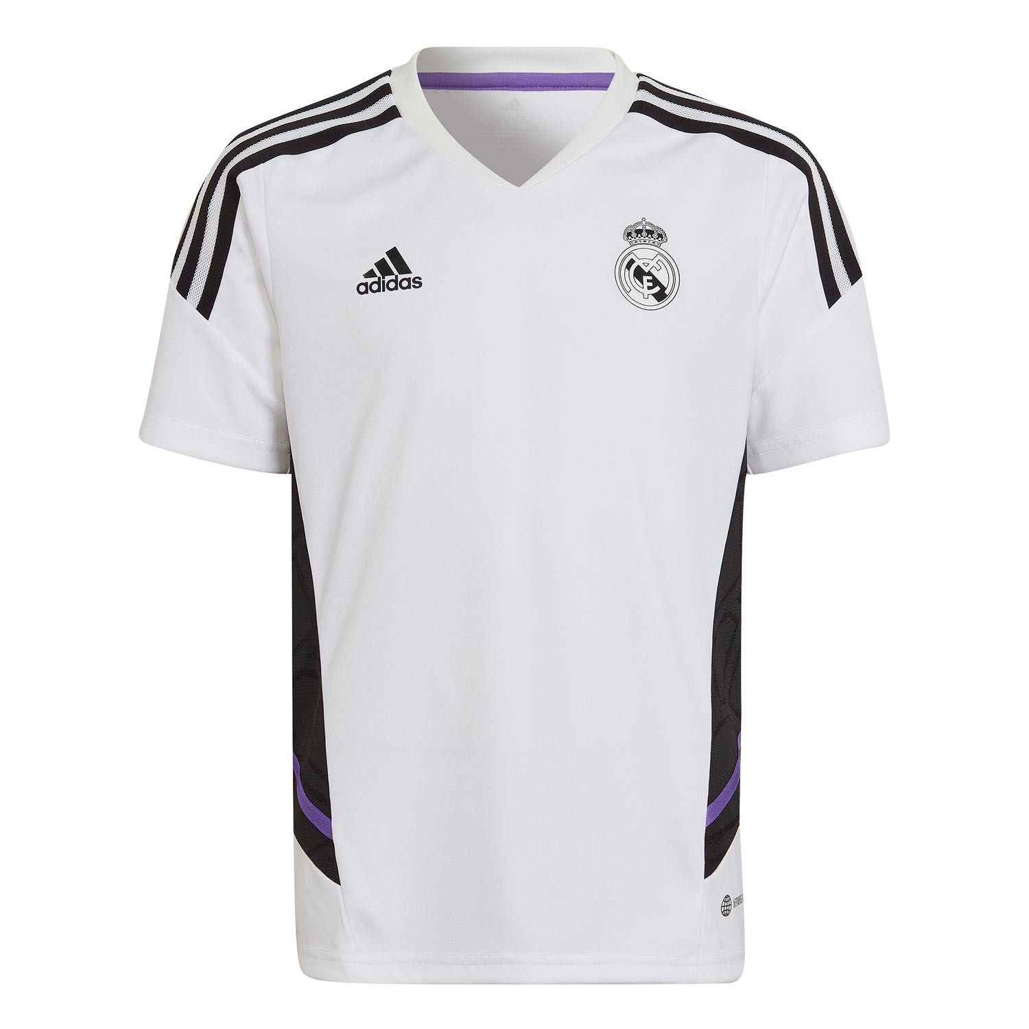 Camiseta adidas Real niño entrenamiento blanca |futbolmaniaKids
