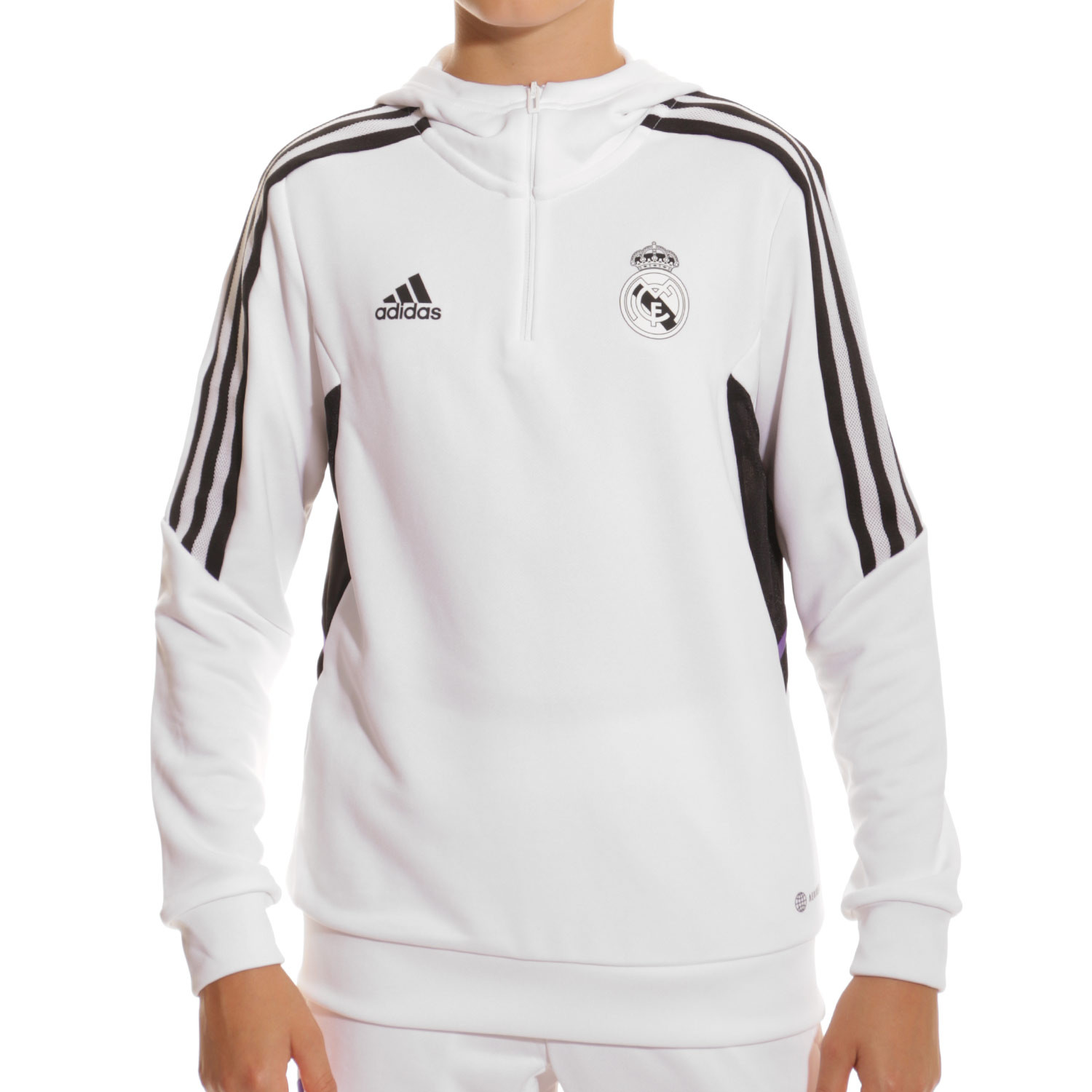 Sudadera adidas Real Madrid Hoodie blanca | futbolmaniaKids