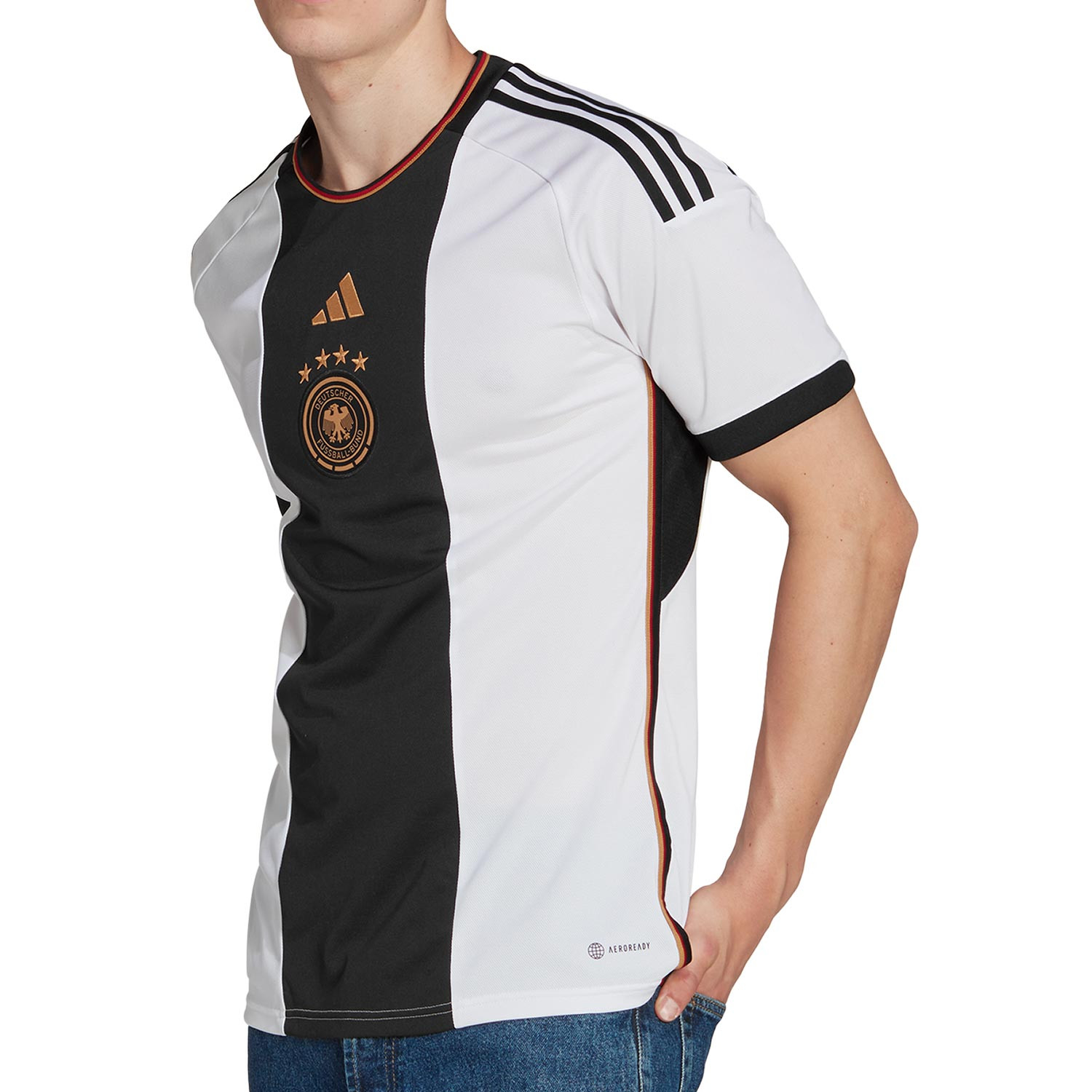 Porcentaje Velas Brillante Camiseta adidas Alemania 2022 2023 blanca y negra | futbolmania
